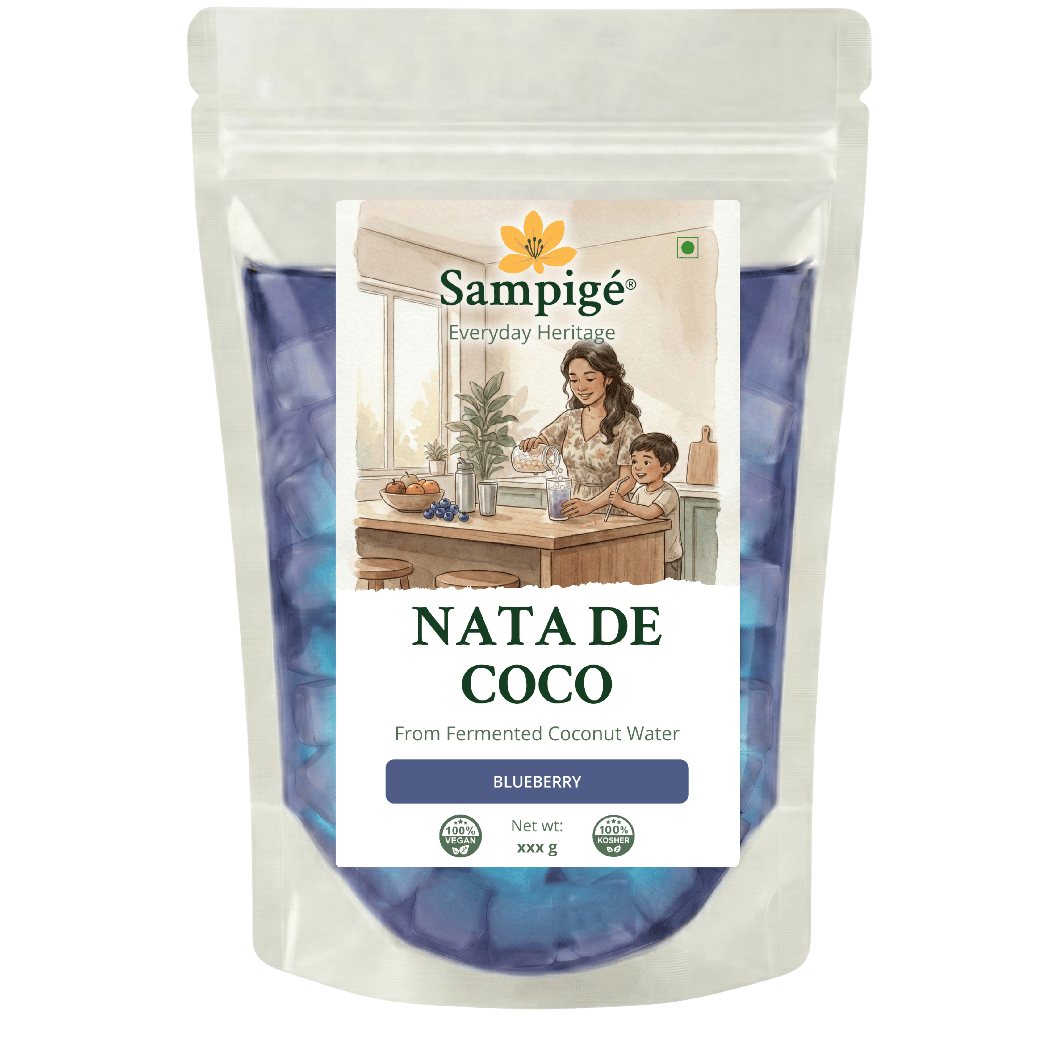 Sampige Nata De Coco - Blueberry