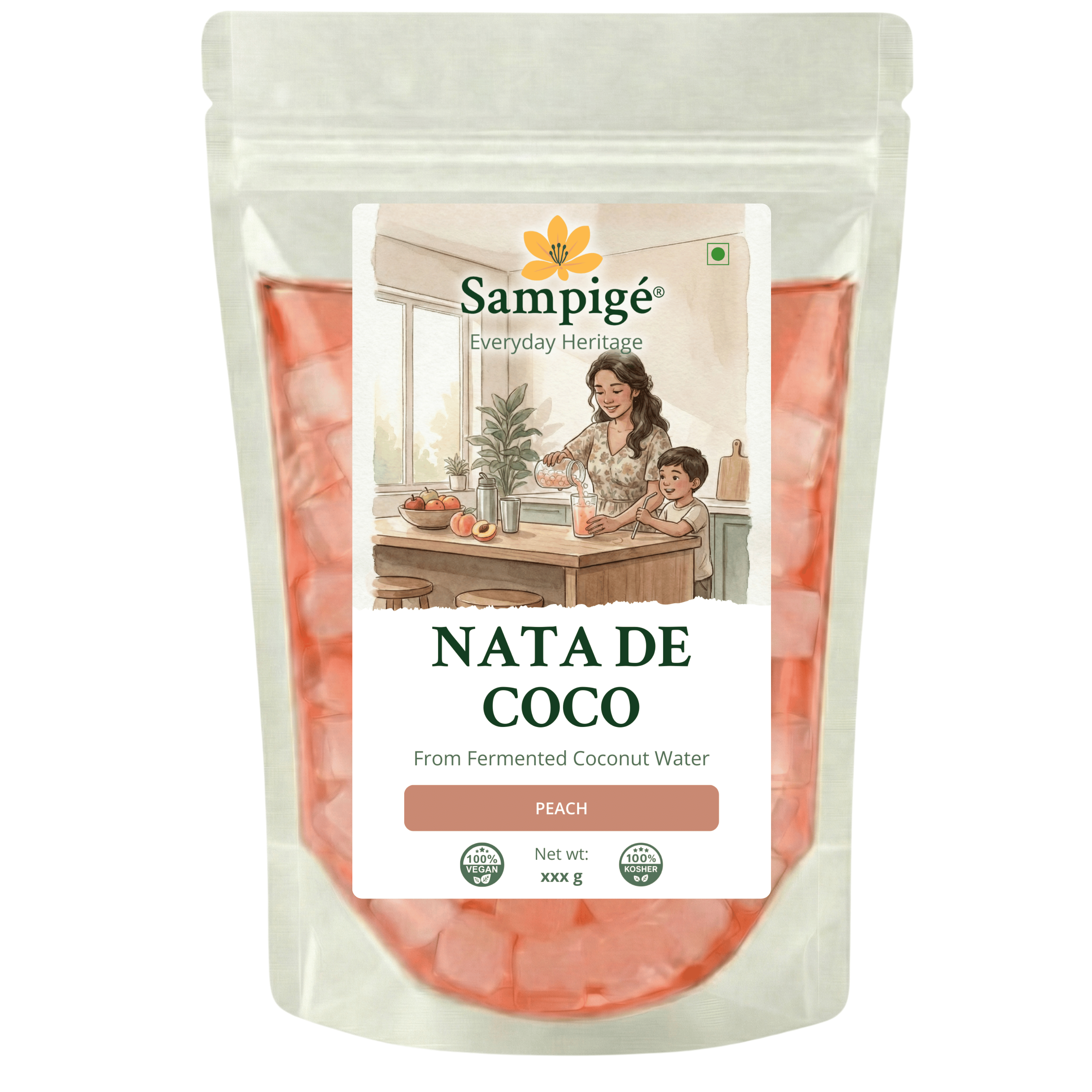 Sampige Nata De Coco - Peach