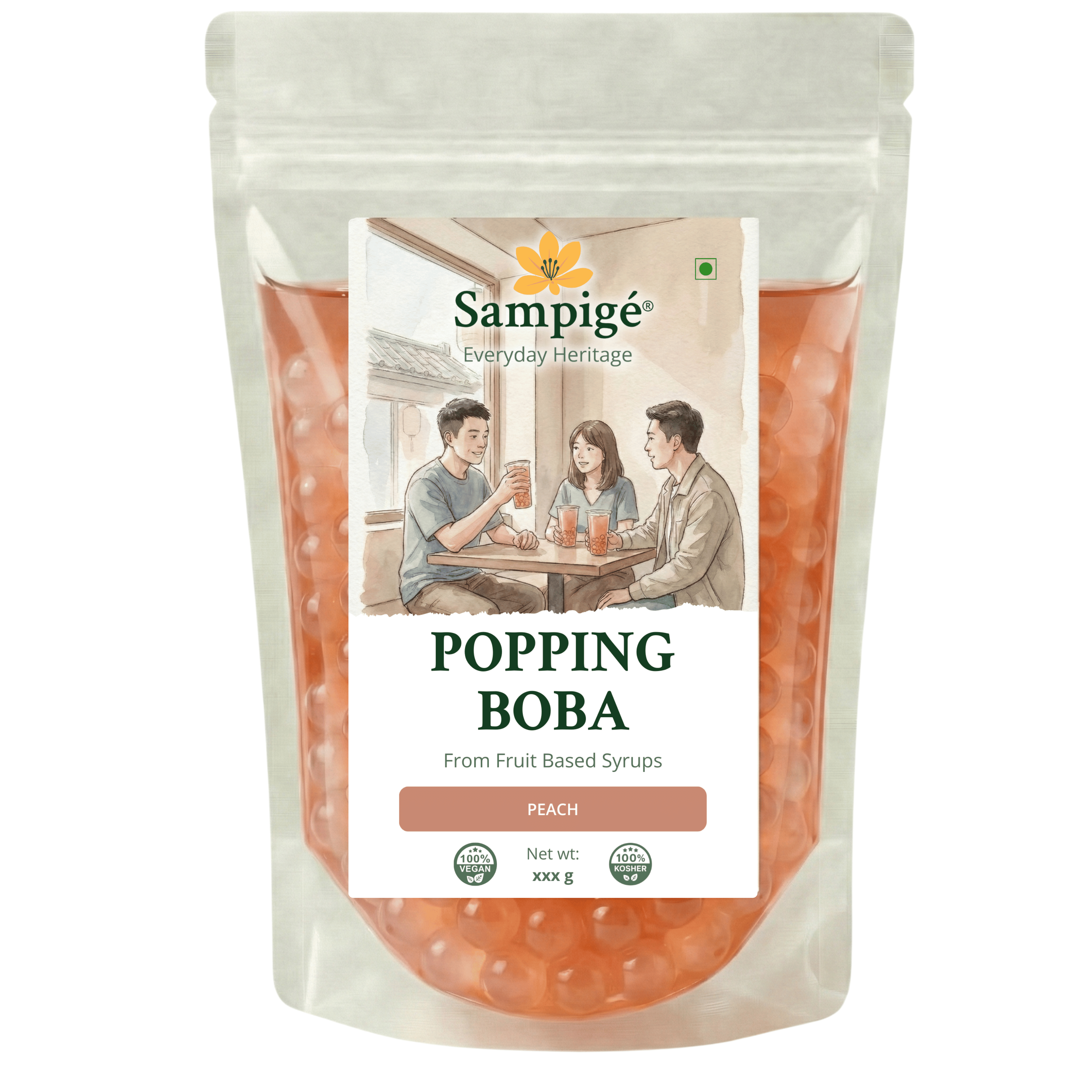 Sampige Popping Boba - Peach
