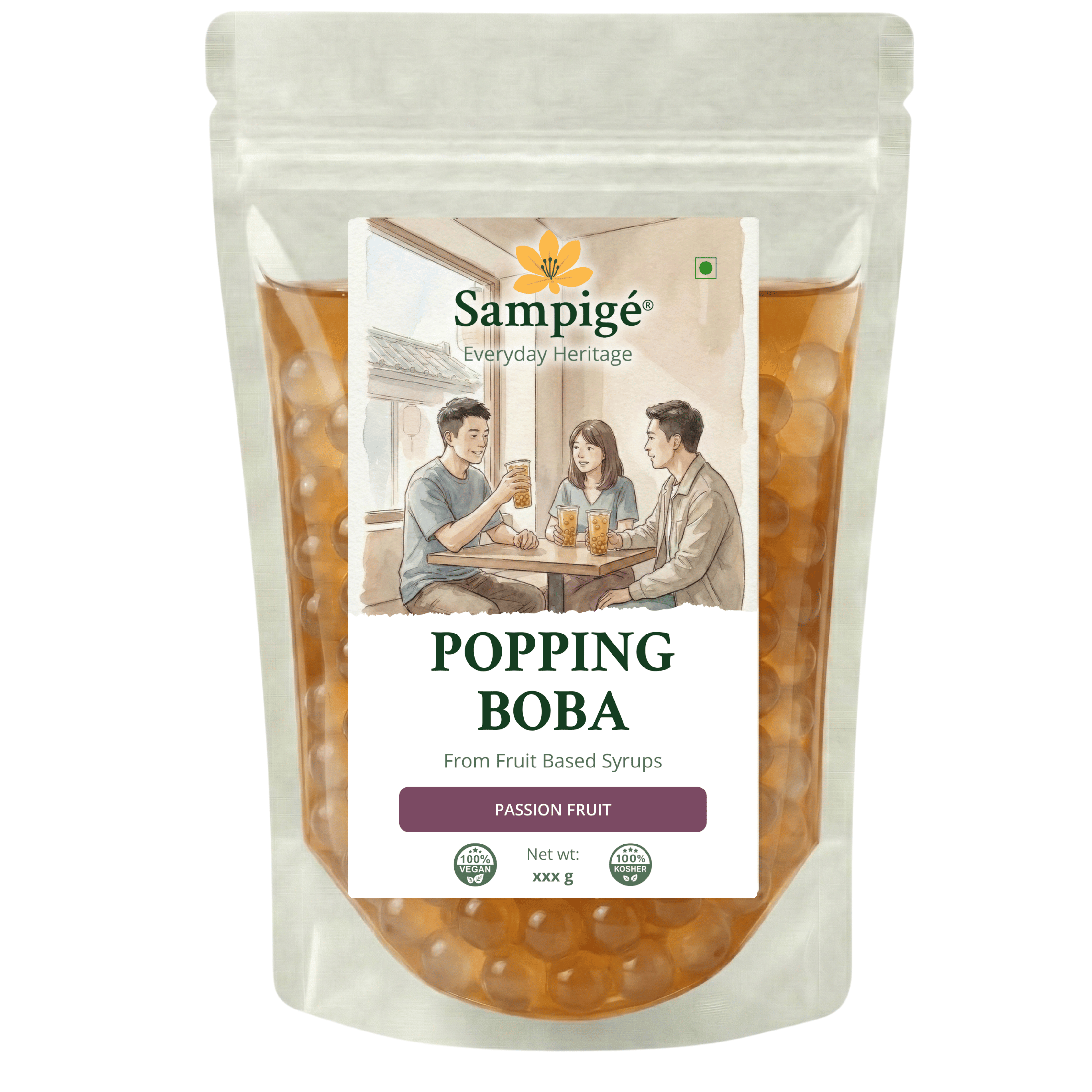 Sampige Popping Boba - Passion fruit