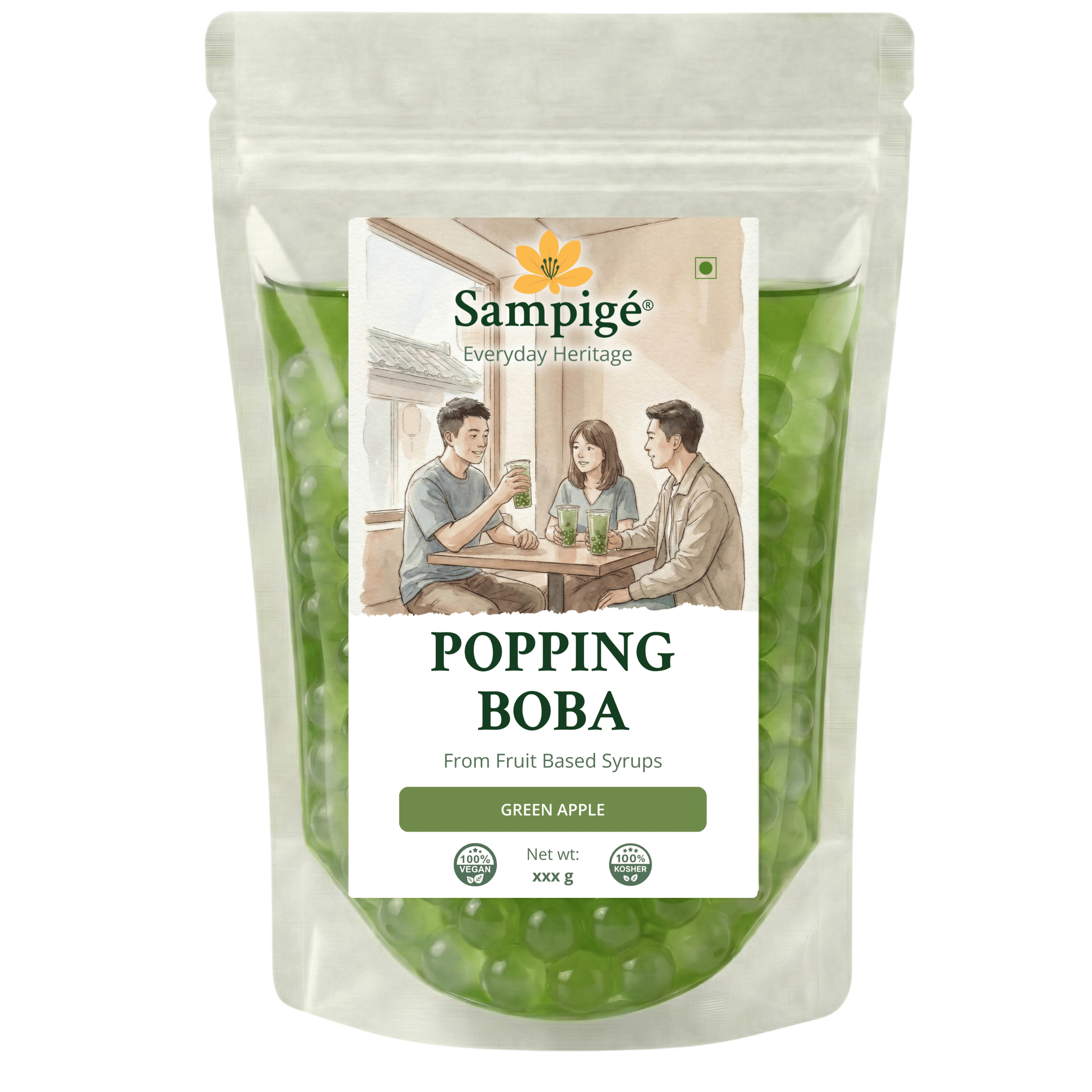 Sampige Popping Boba - Green Apple