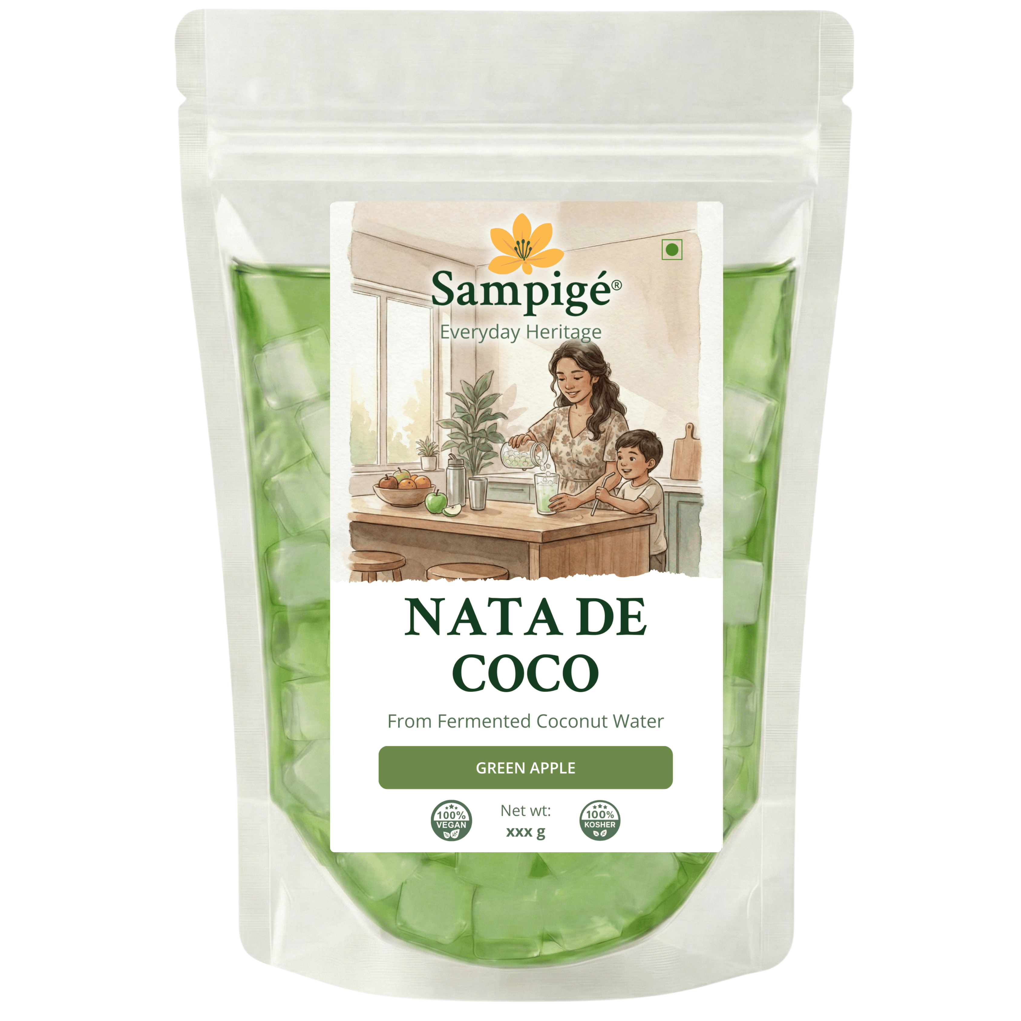 Sampige Nata De Coco - Green Apple
