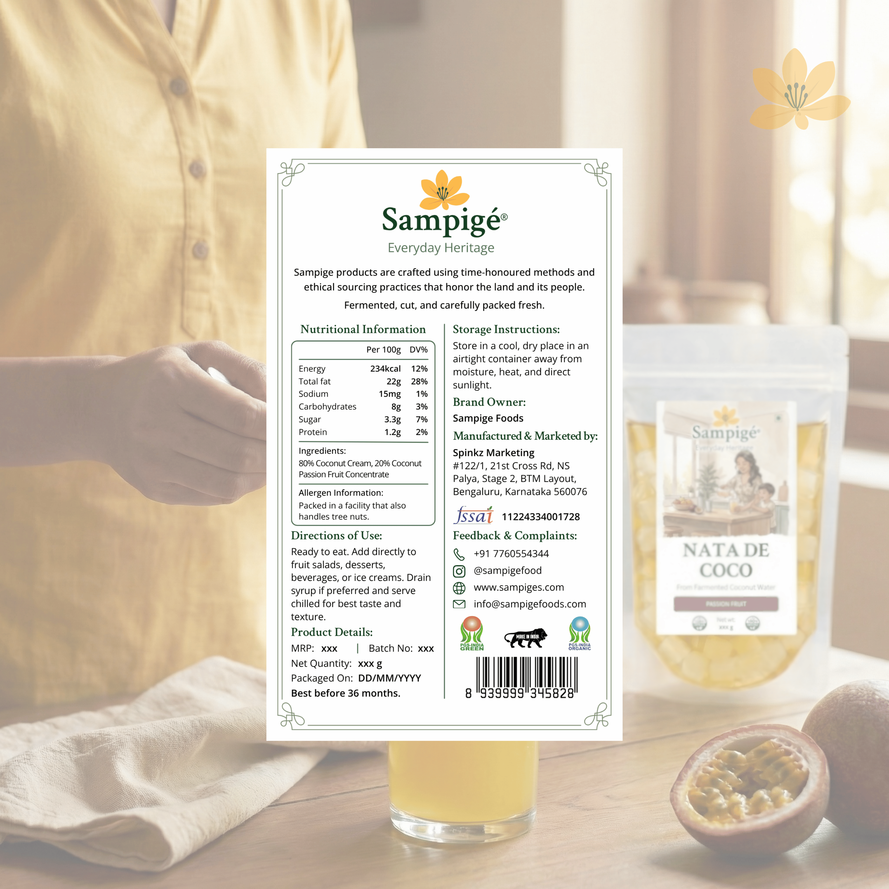 Sampige Nata De Coco - Passion Fruit
