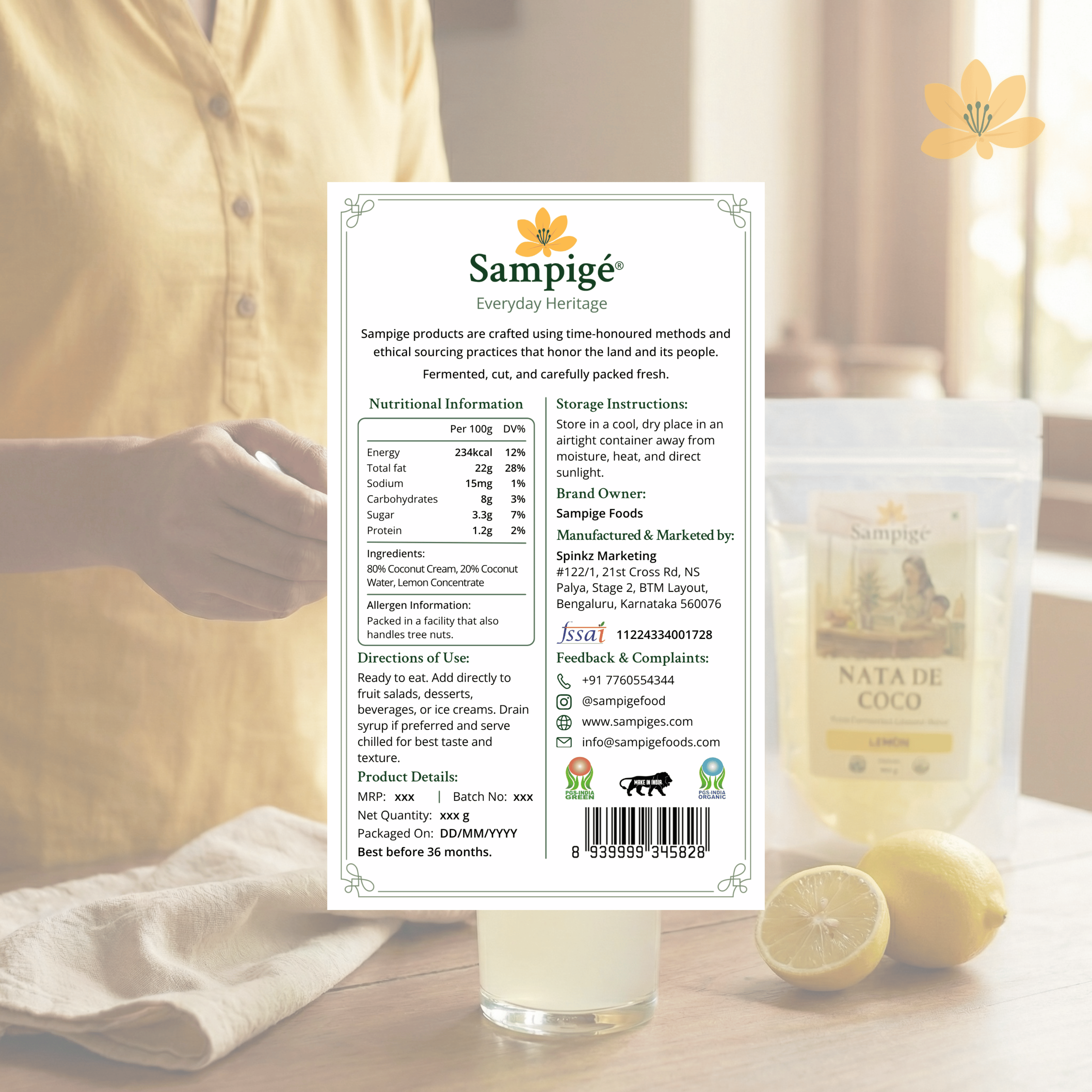 Sampige Nata De Coco - Lemon