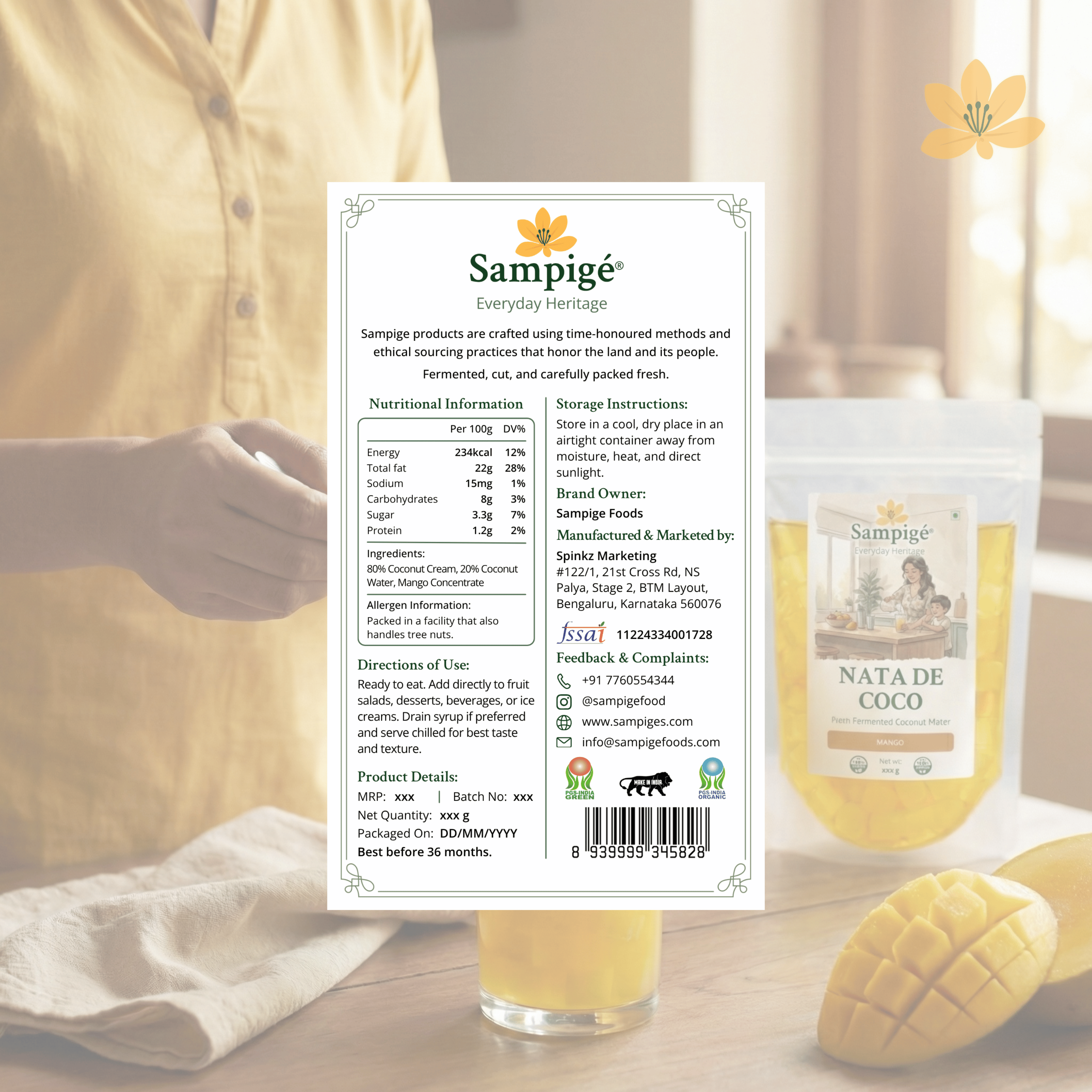 Sampige Nata De Coco - Mango