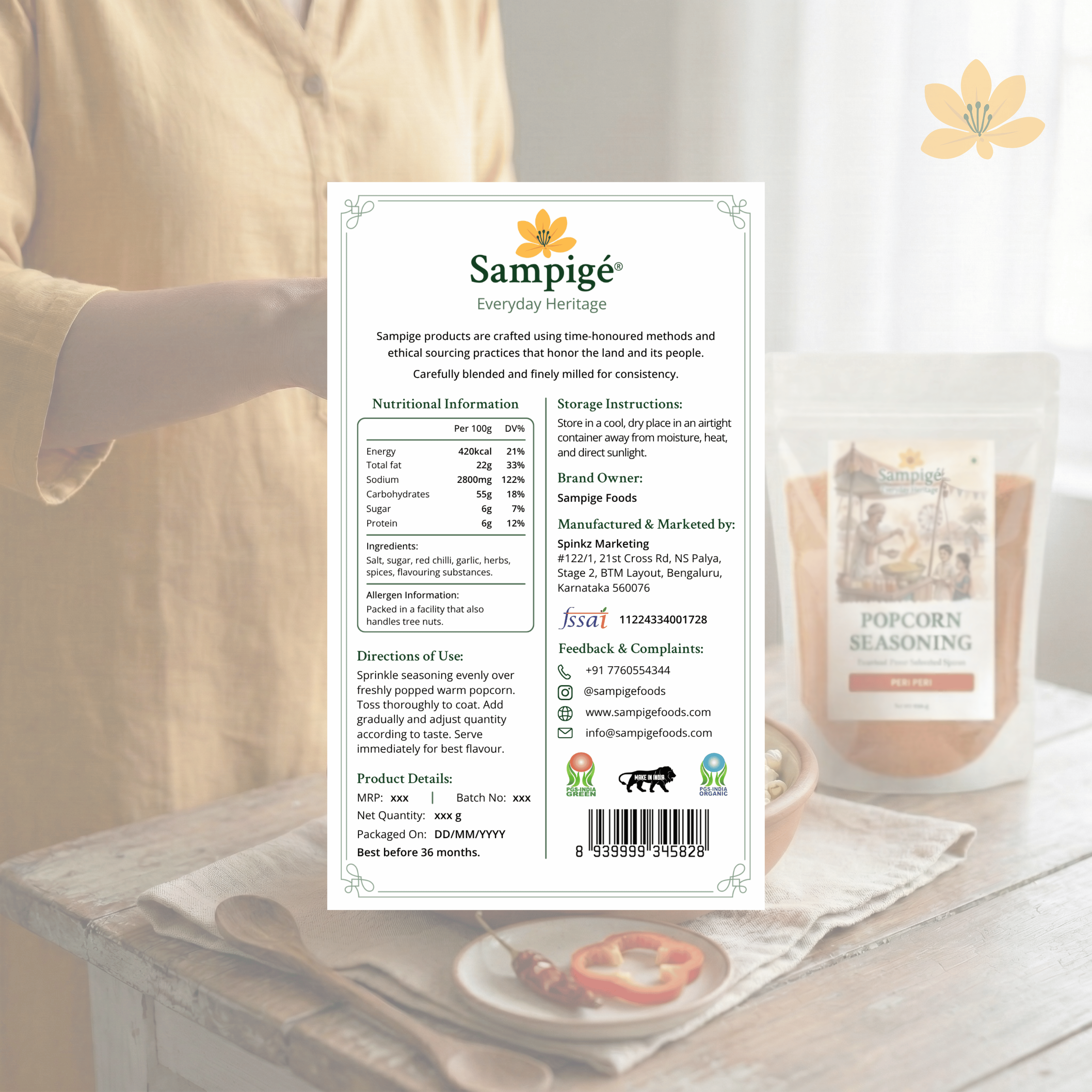 Sampige Popcorn Seasoning - Peri Peri