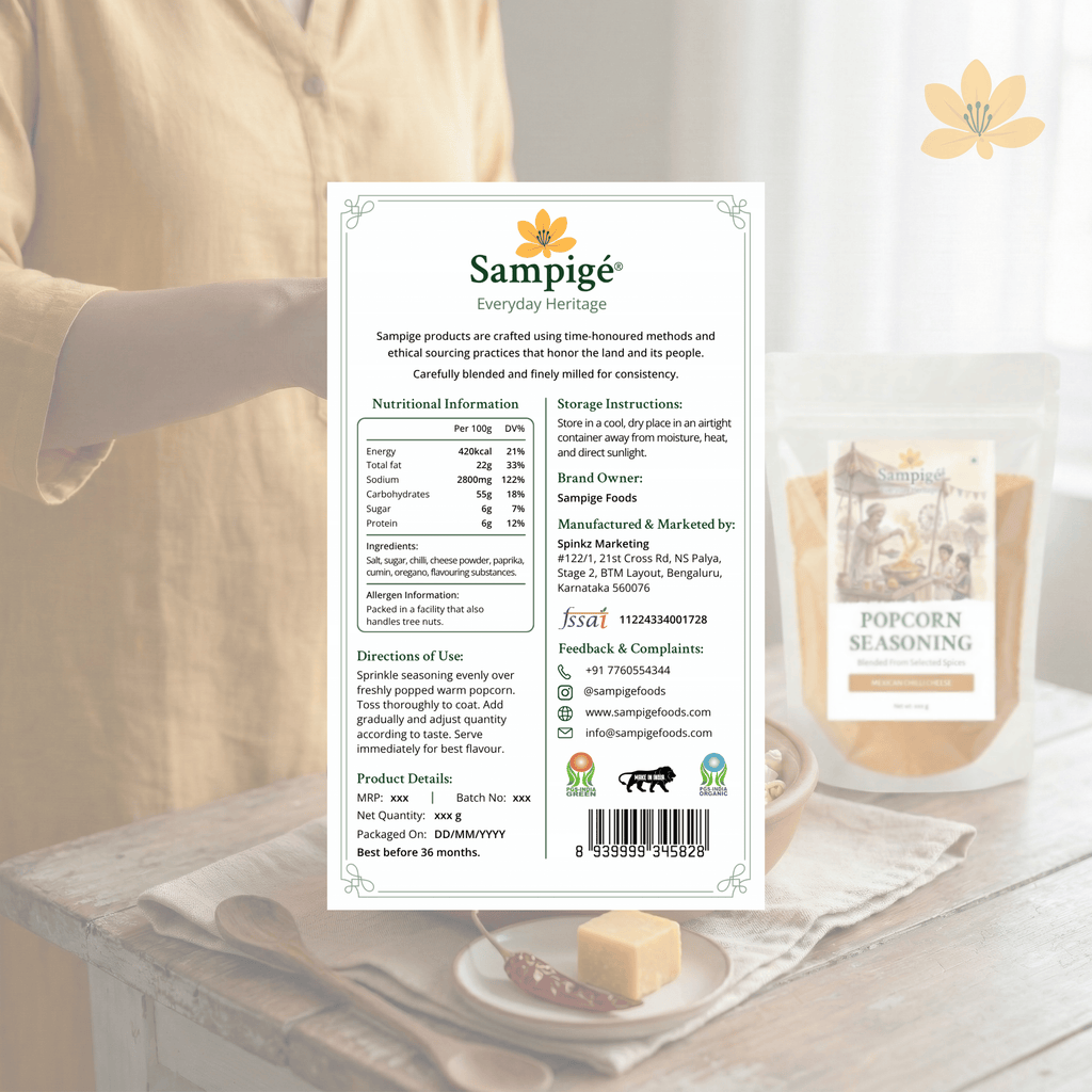 Sampige Popcorn Seasoning - Mexican Chilli Cheese