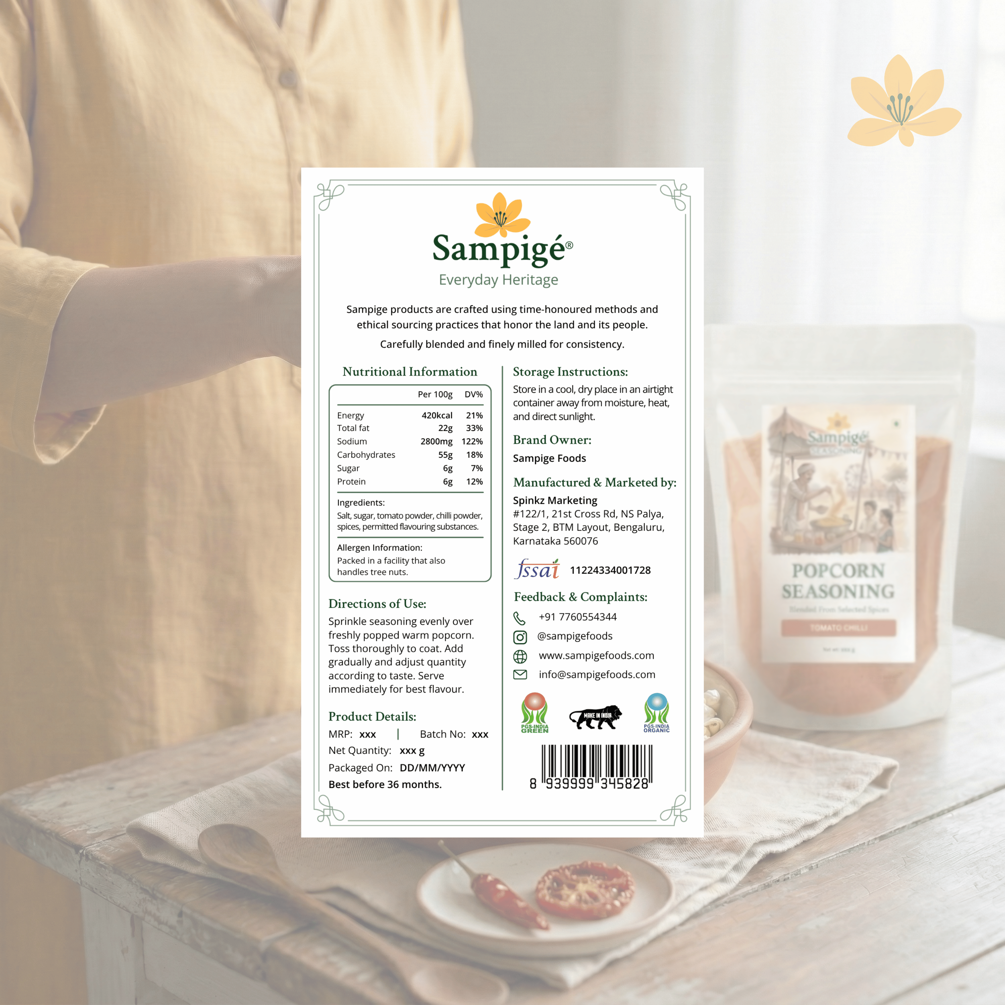 Sampige Popcorn Seasoning - Tomato Chilli