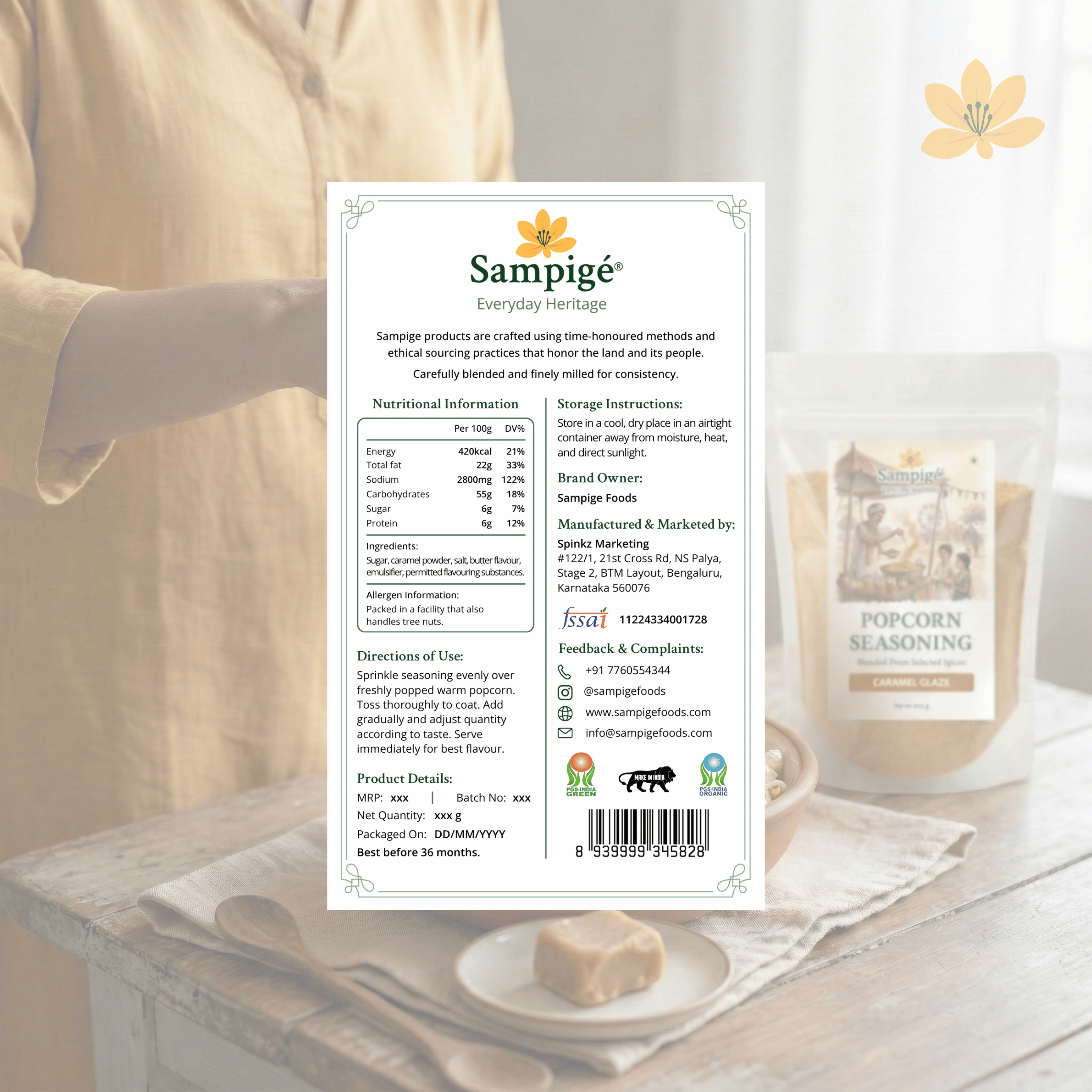 Sampige Popcorn Seasoning - Caramel Glaze