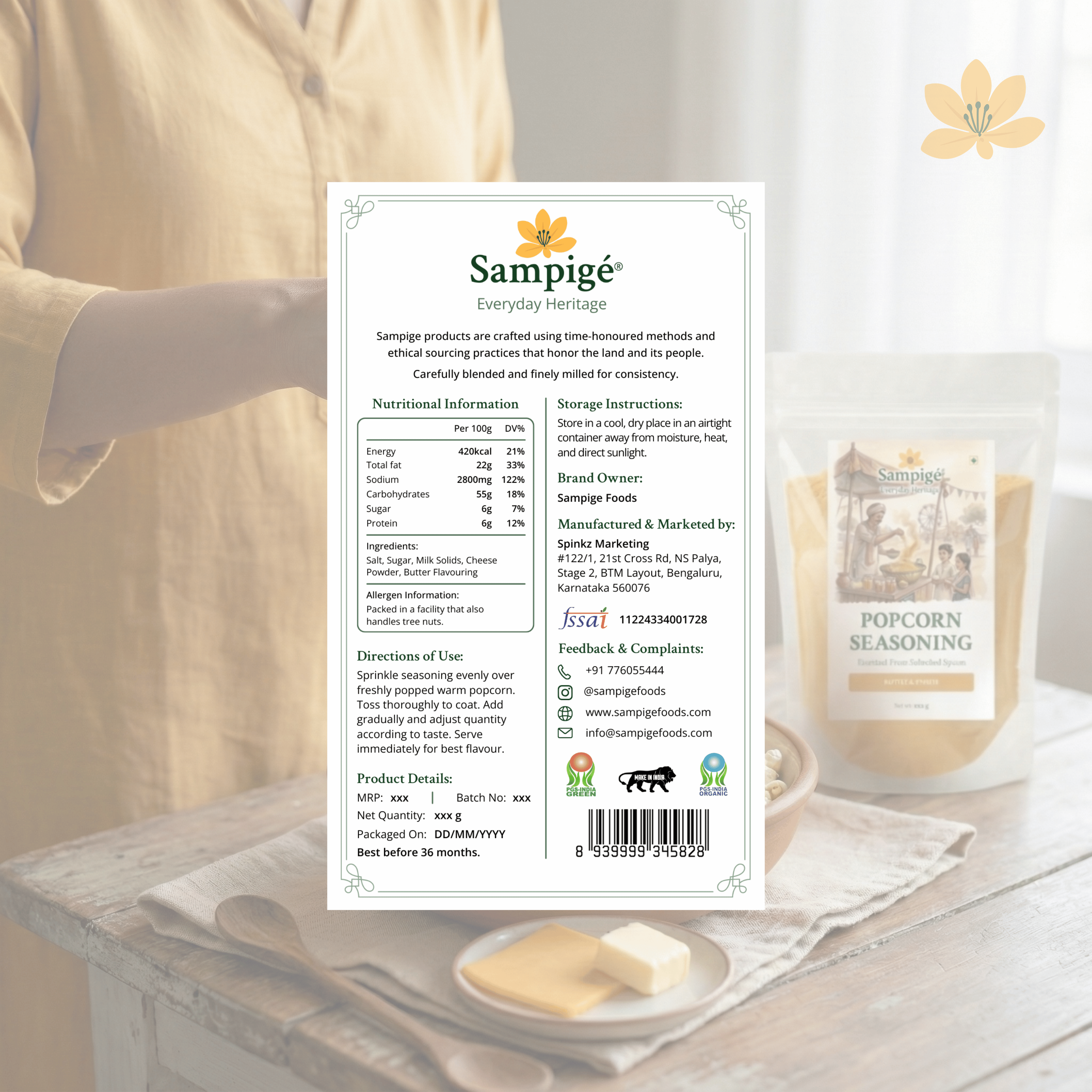 Sampige Popcorn Seasoning - Butter & Chesse