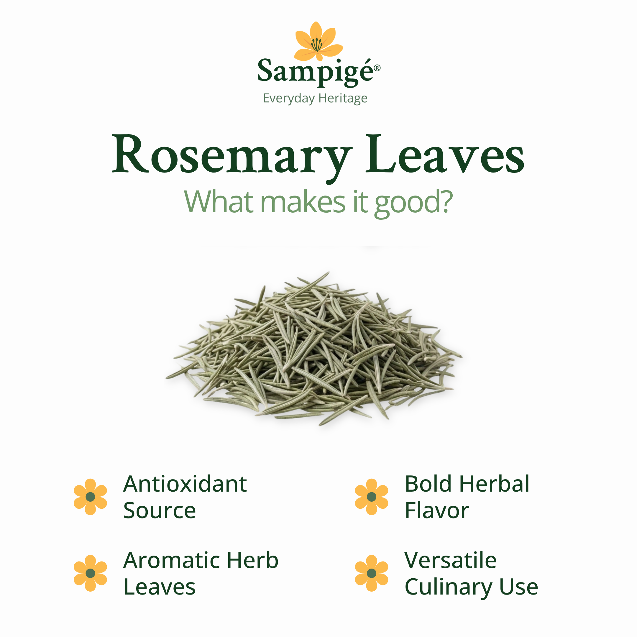 Sampige Rosemary leaves