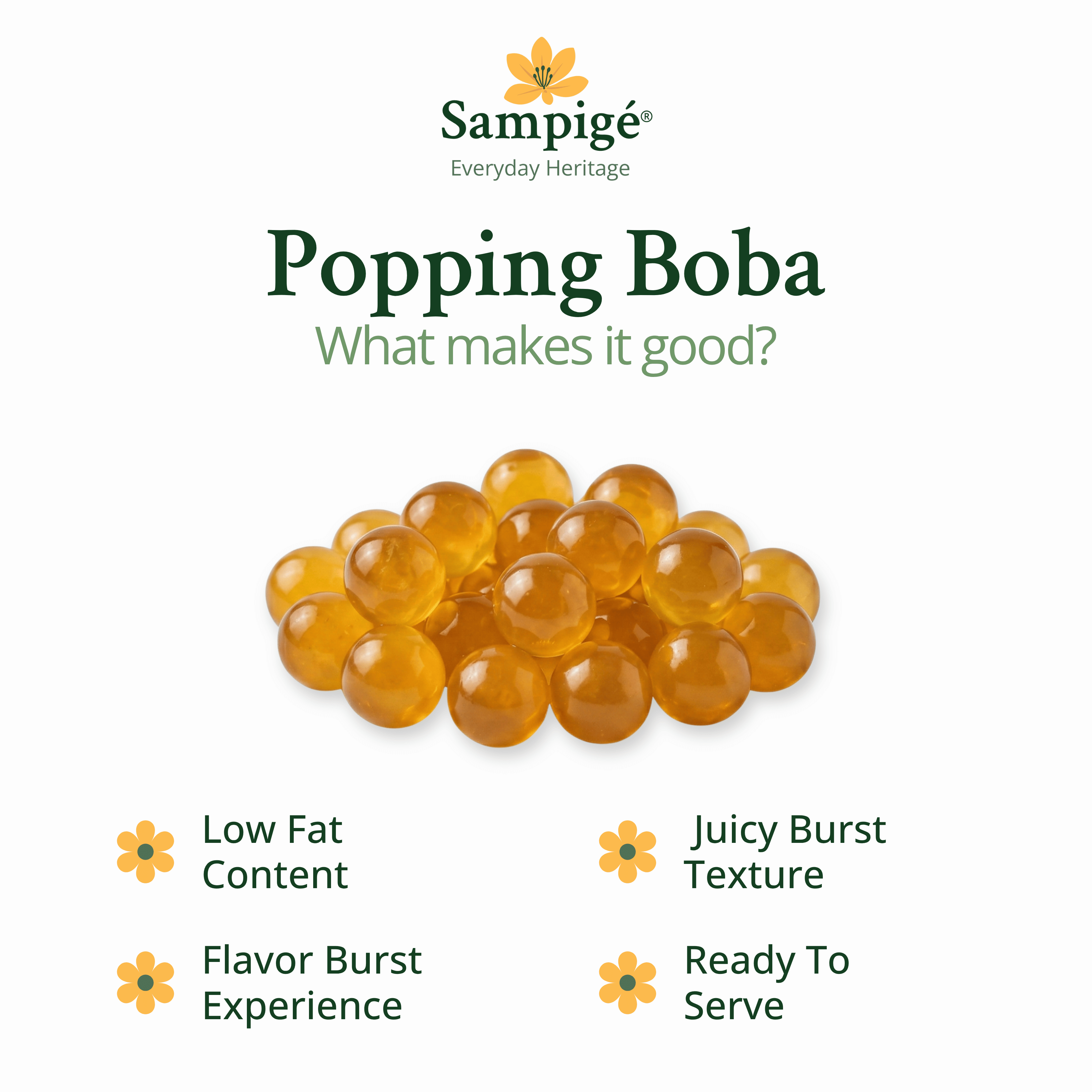 Sampige Popping Boba - Passion fruit