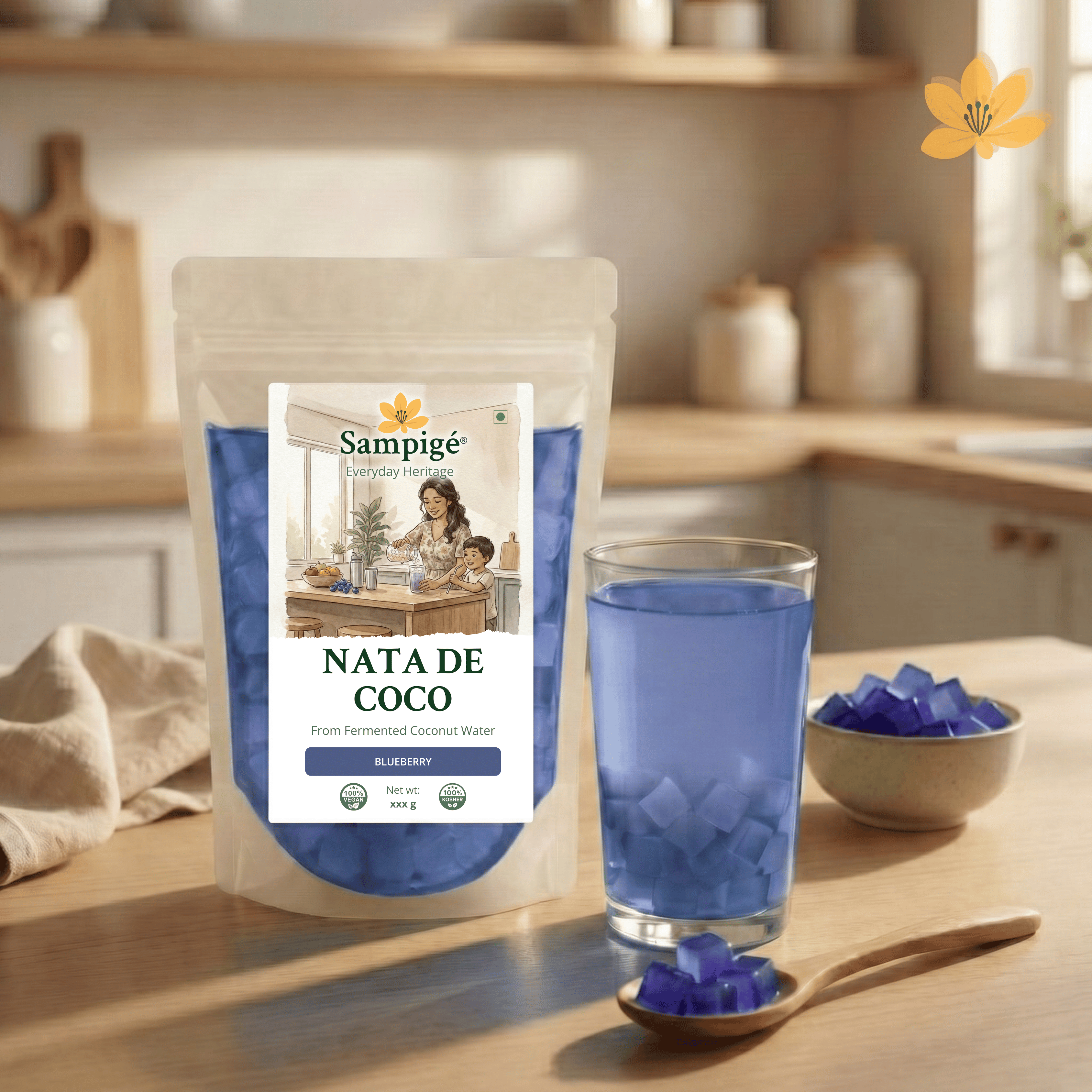 Sampige Nata De Coco - Blueberry