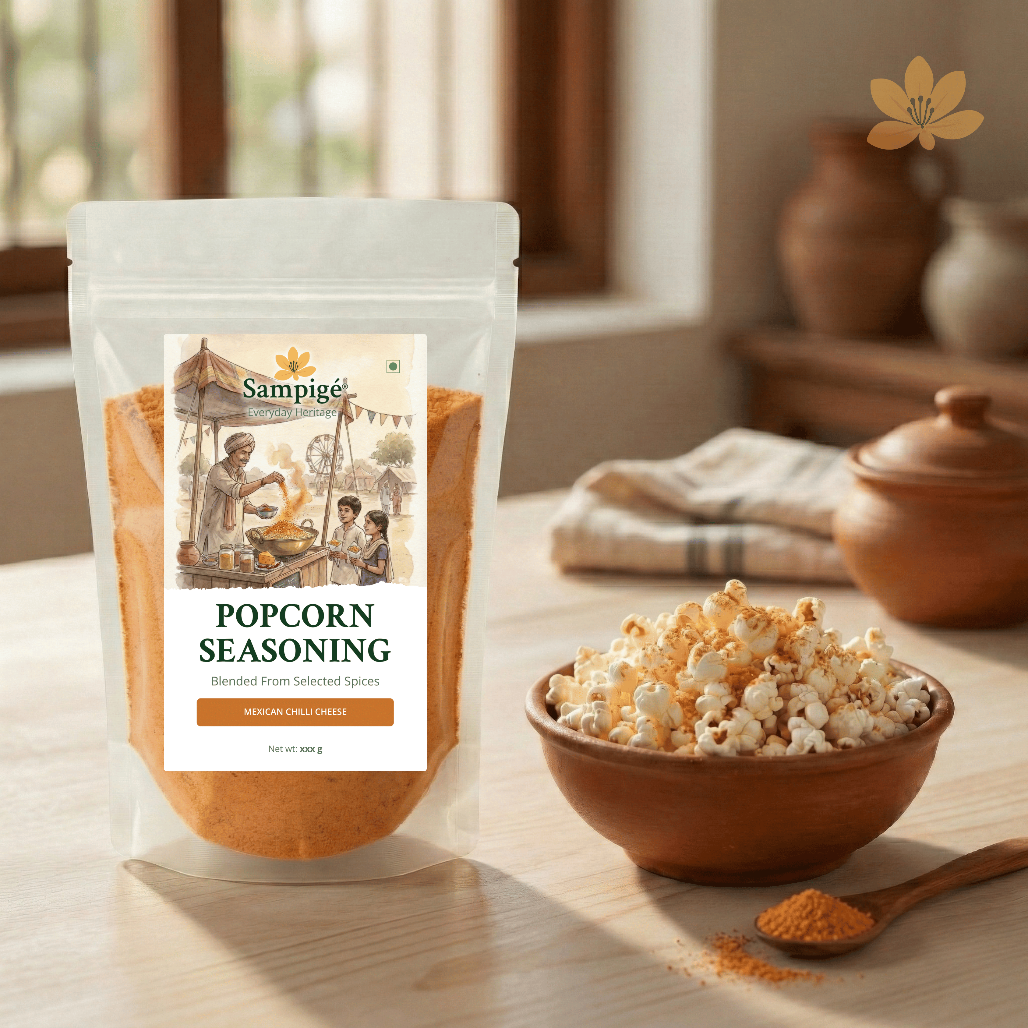 Sampige Popcorn Seasoning - Mexican Chilli Cheese