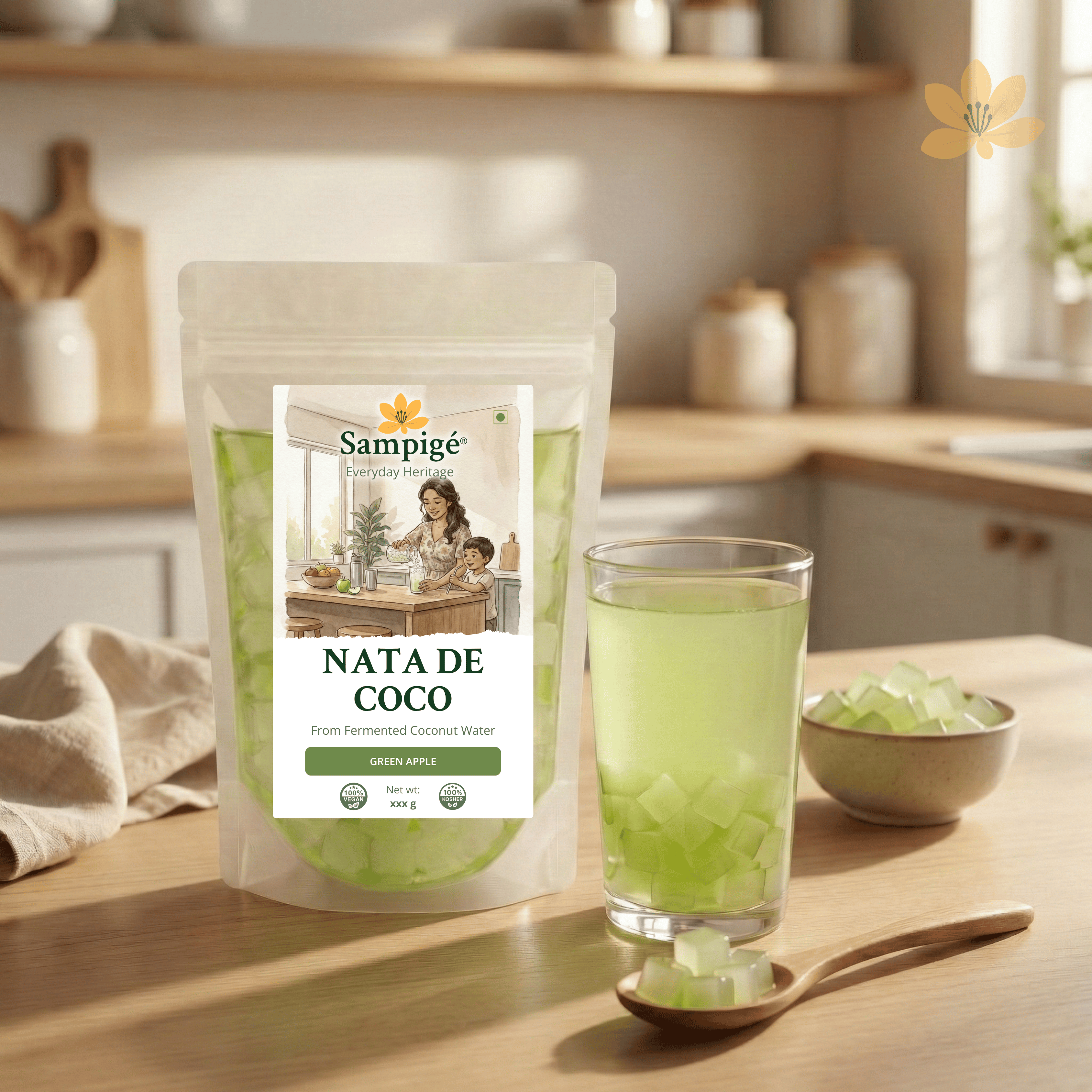 Sampige Nata De Coco - Green Apple