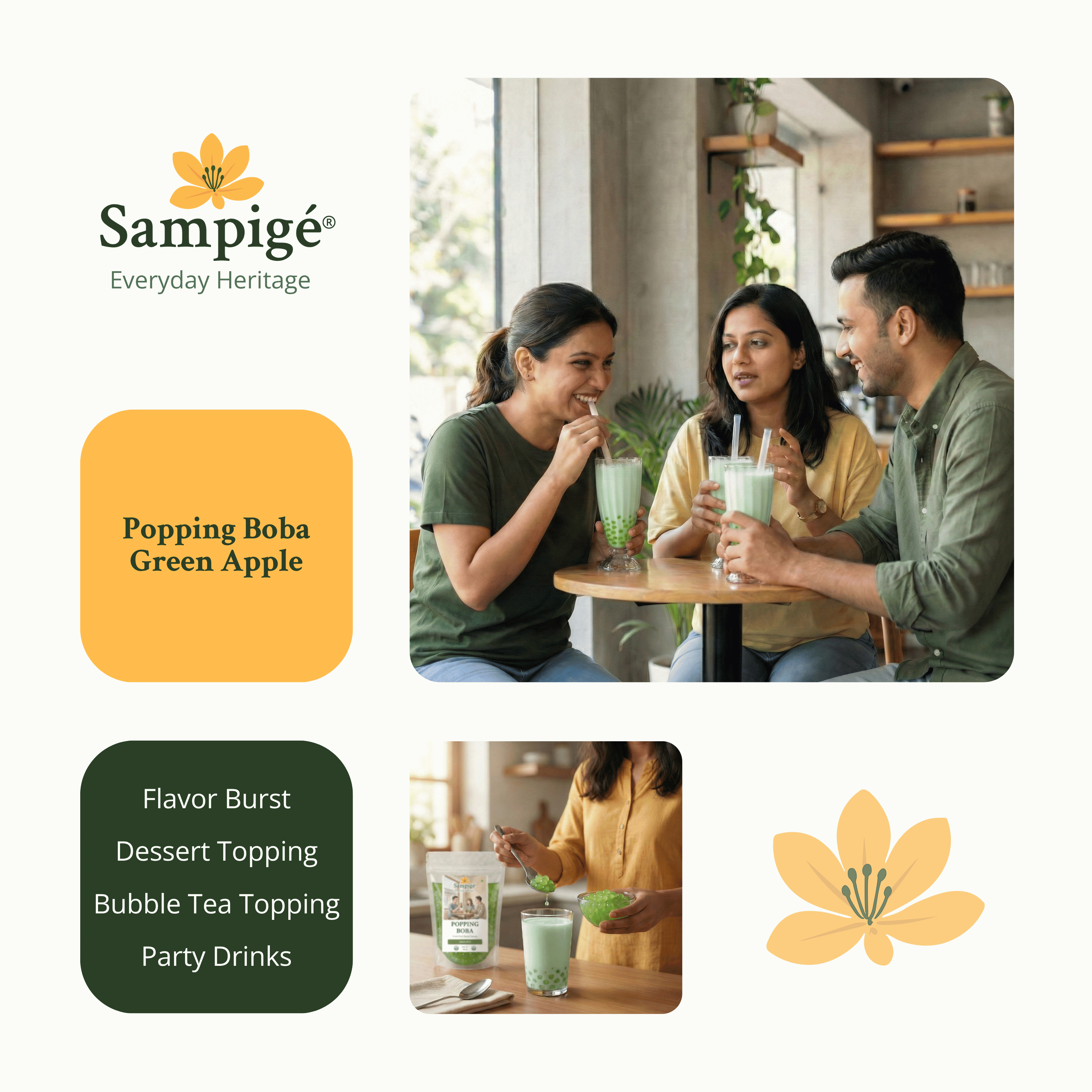 Sampige Popping Boba - Green Apple