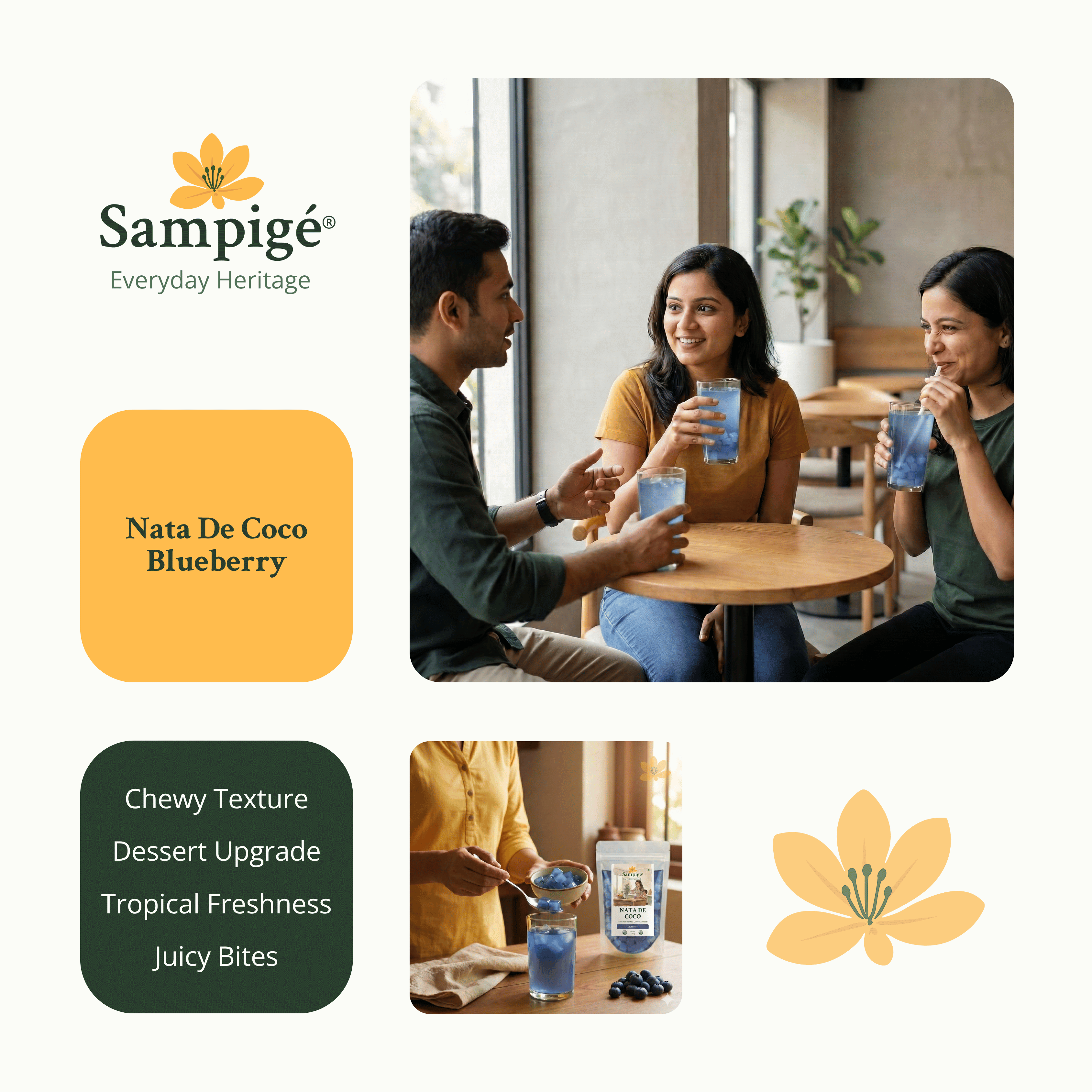 Sampige Nata De Coco - Blueberry