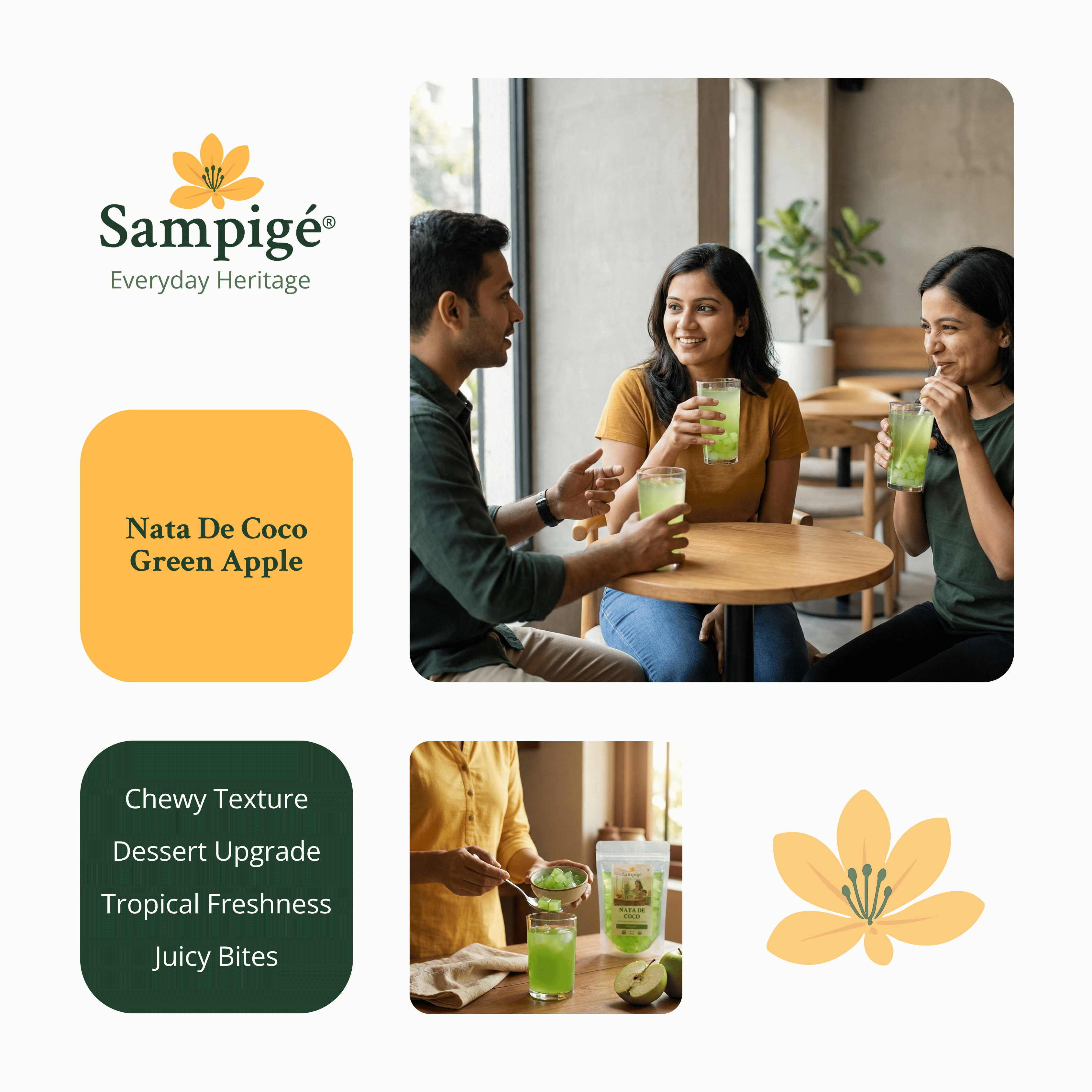 Sampige Nata De Coco - Green Apple
