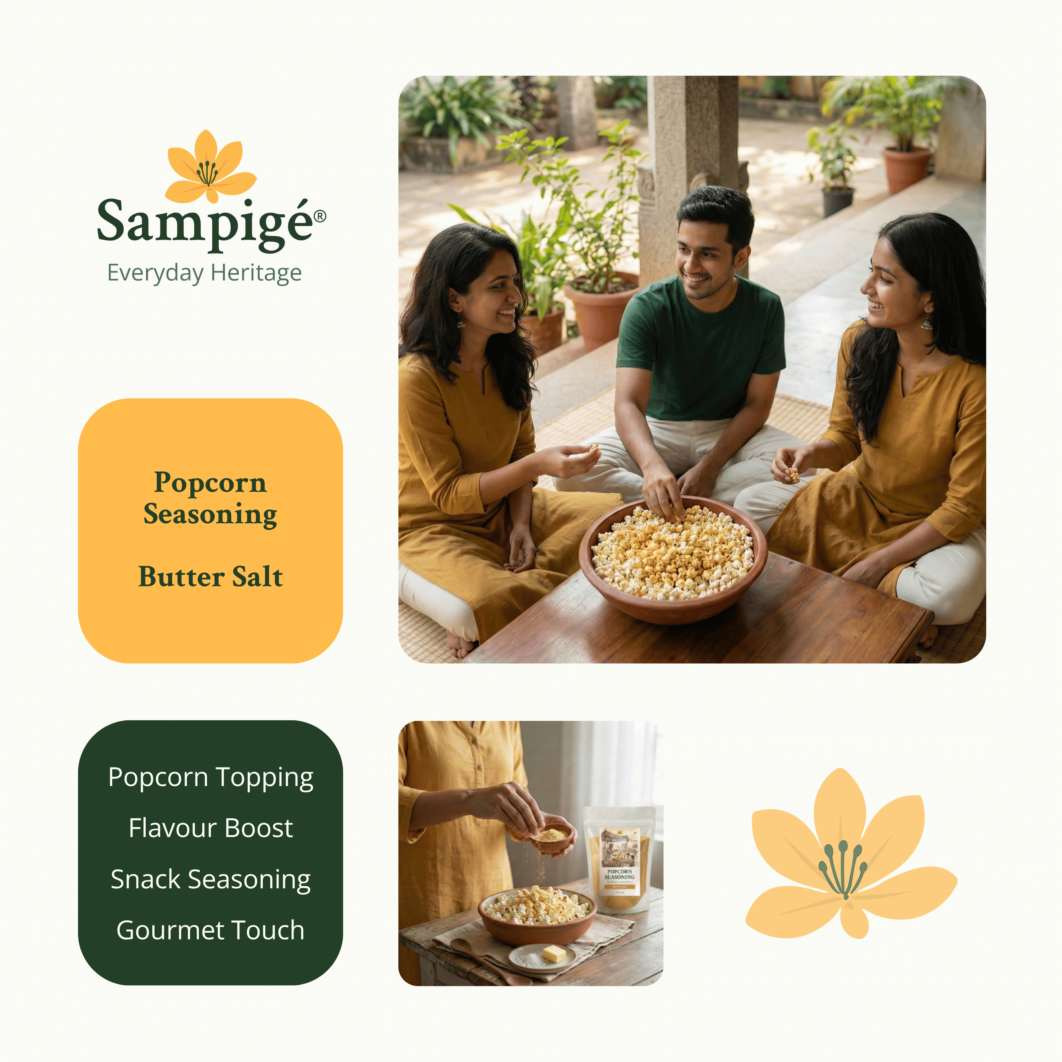 Sampige Popcorn Seasoning - Butter Salt
