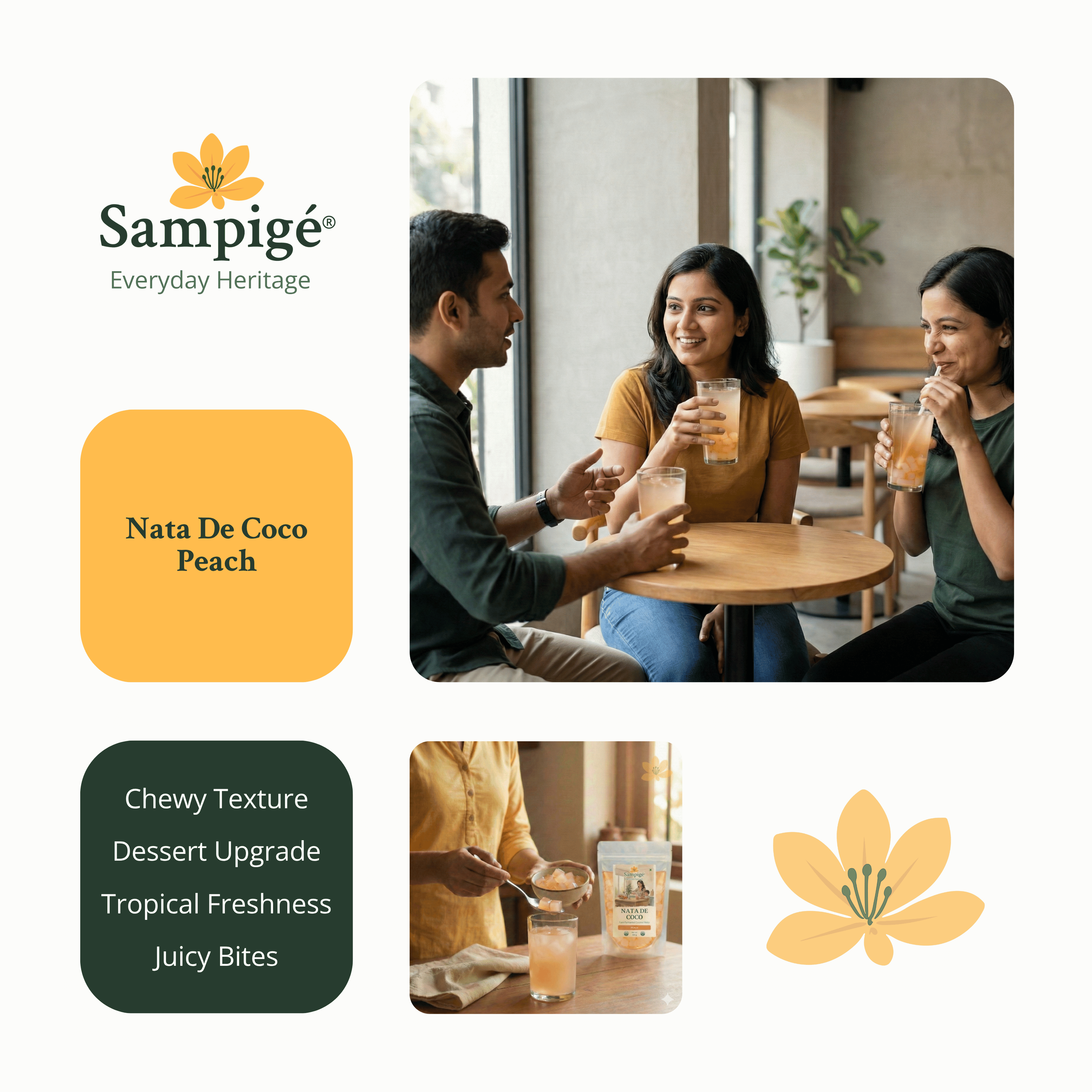 Sampige Nata De Coco - Peach