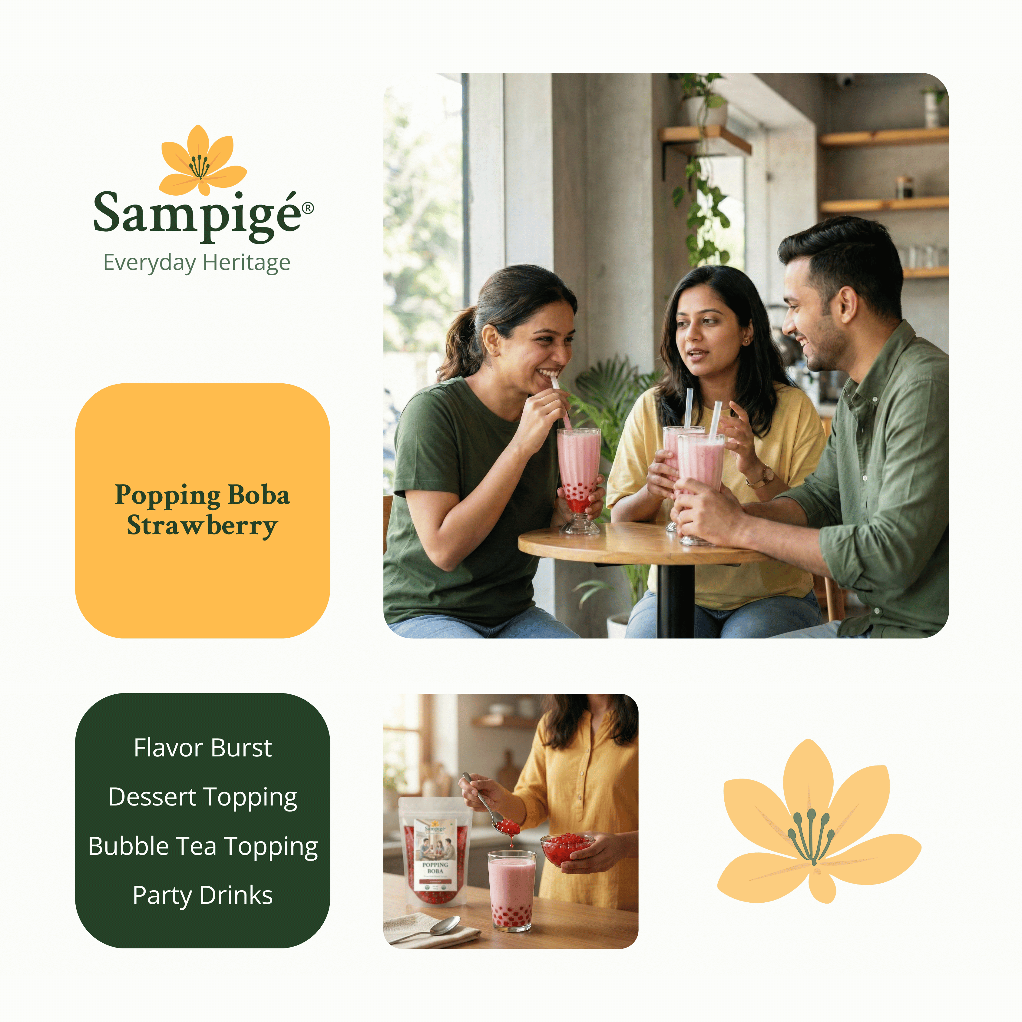 Sampige Popping Boba - Strawberry