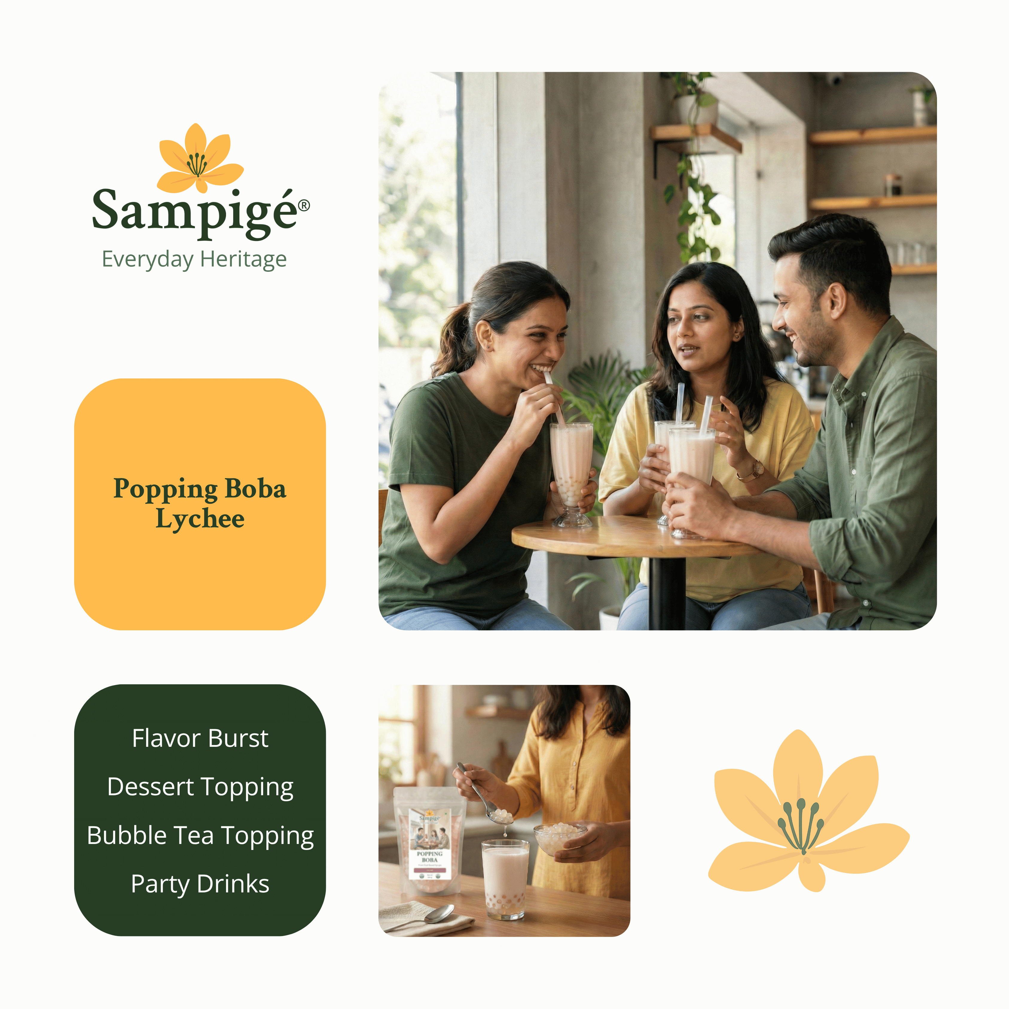 Sampige Popping Boba - Lychee