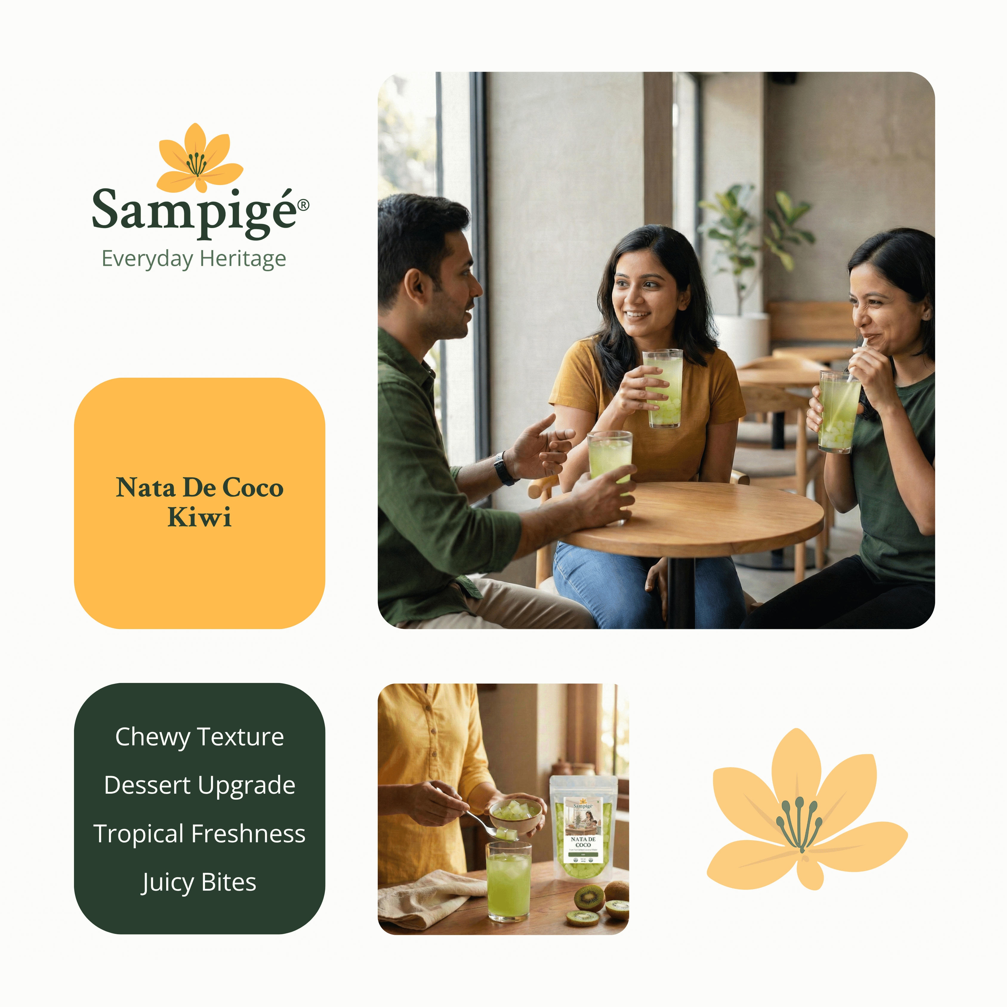 Sampige Nata De Coco - Kiwi