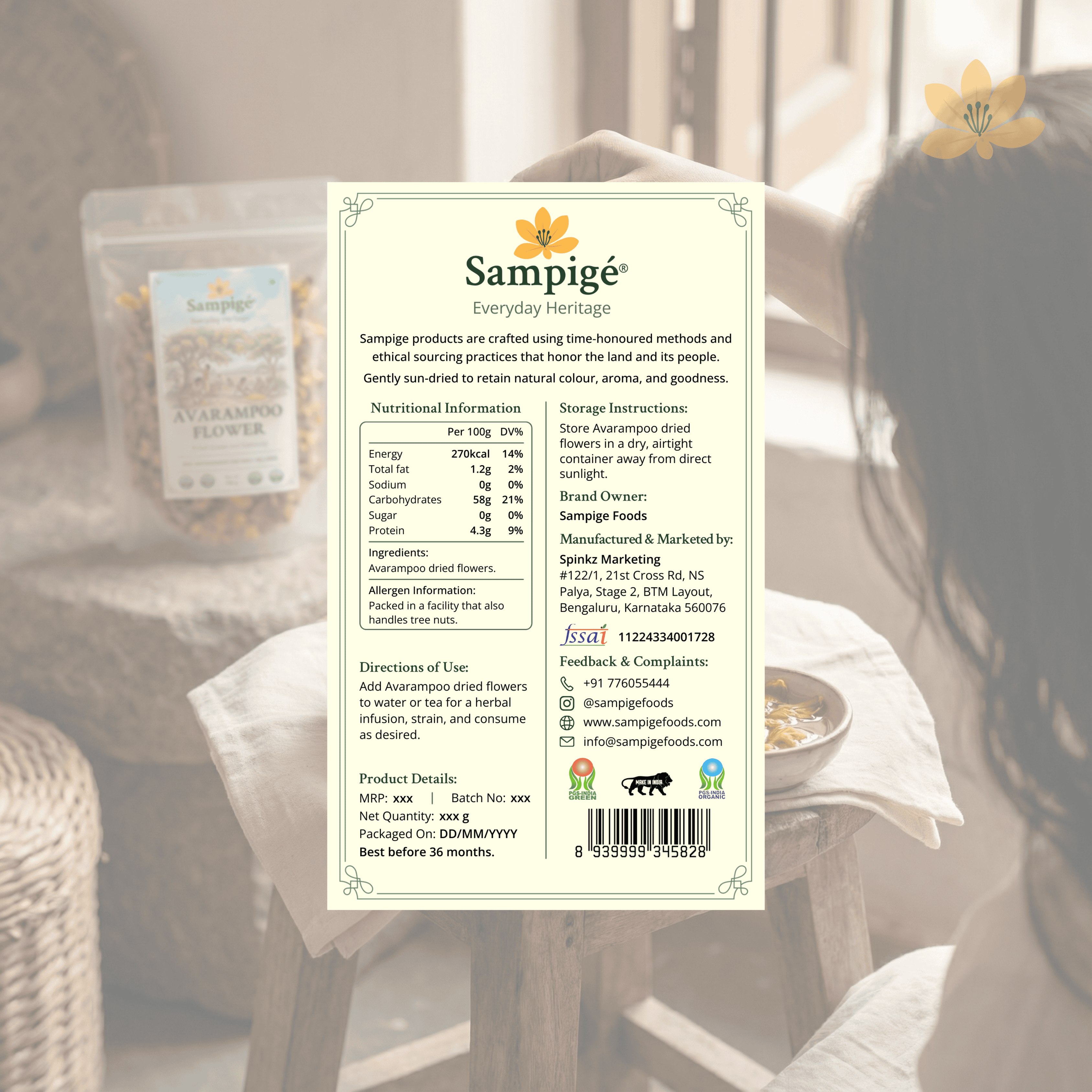 Sampige Avarampoo Flower  – Dried Avarampoo Flowers