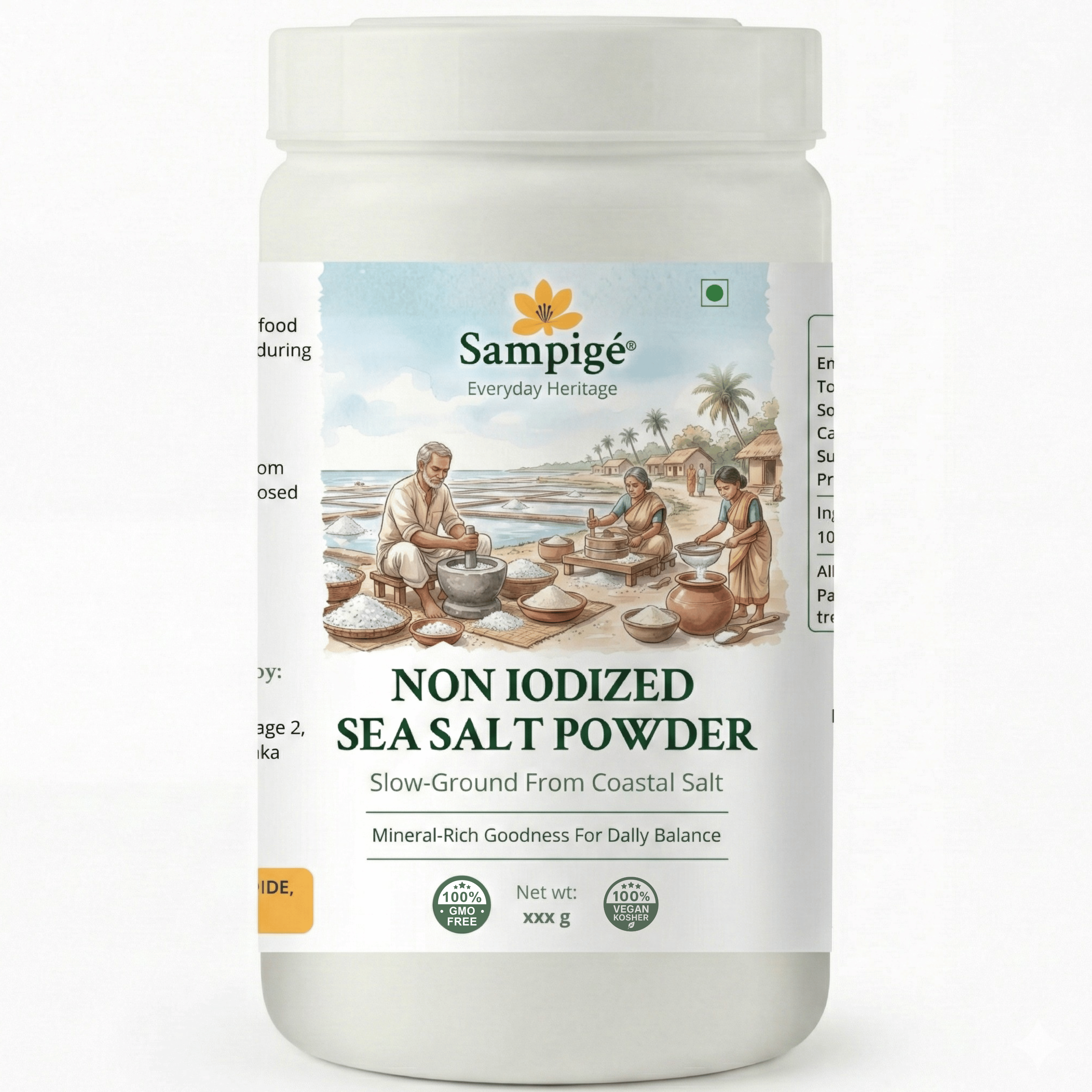 Sampige Non iodized Salt Sea Salt Powder 900gm