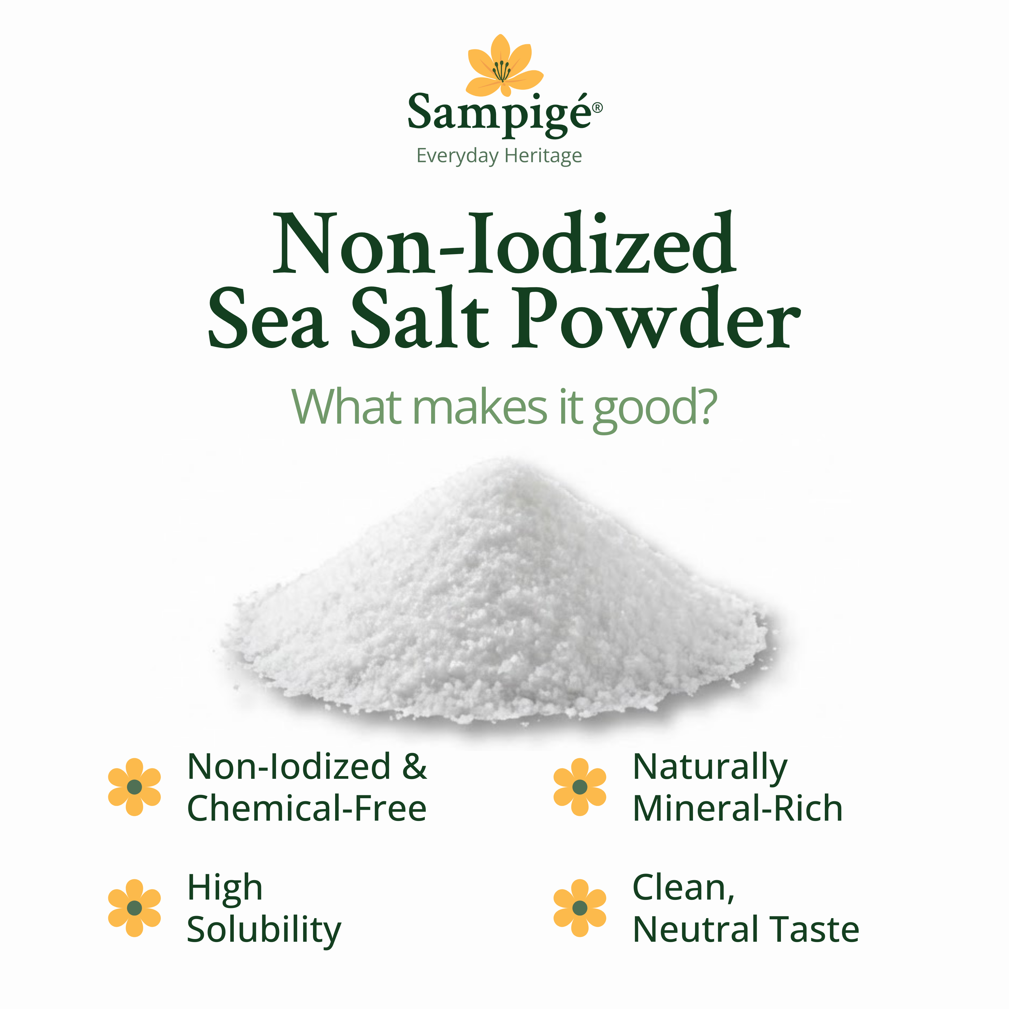 Sampige Non iodized Salt Sea Salt Powder
