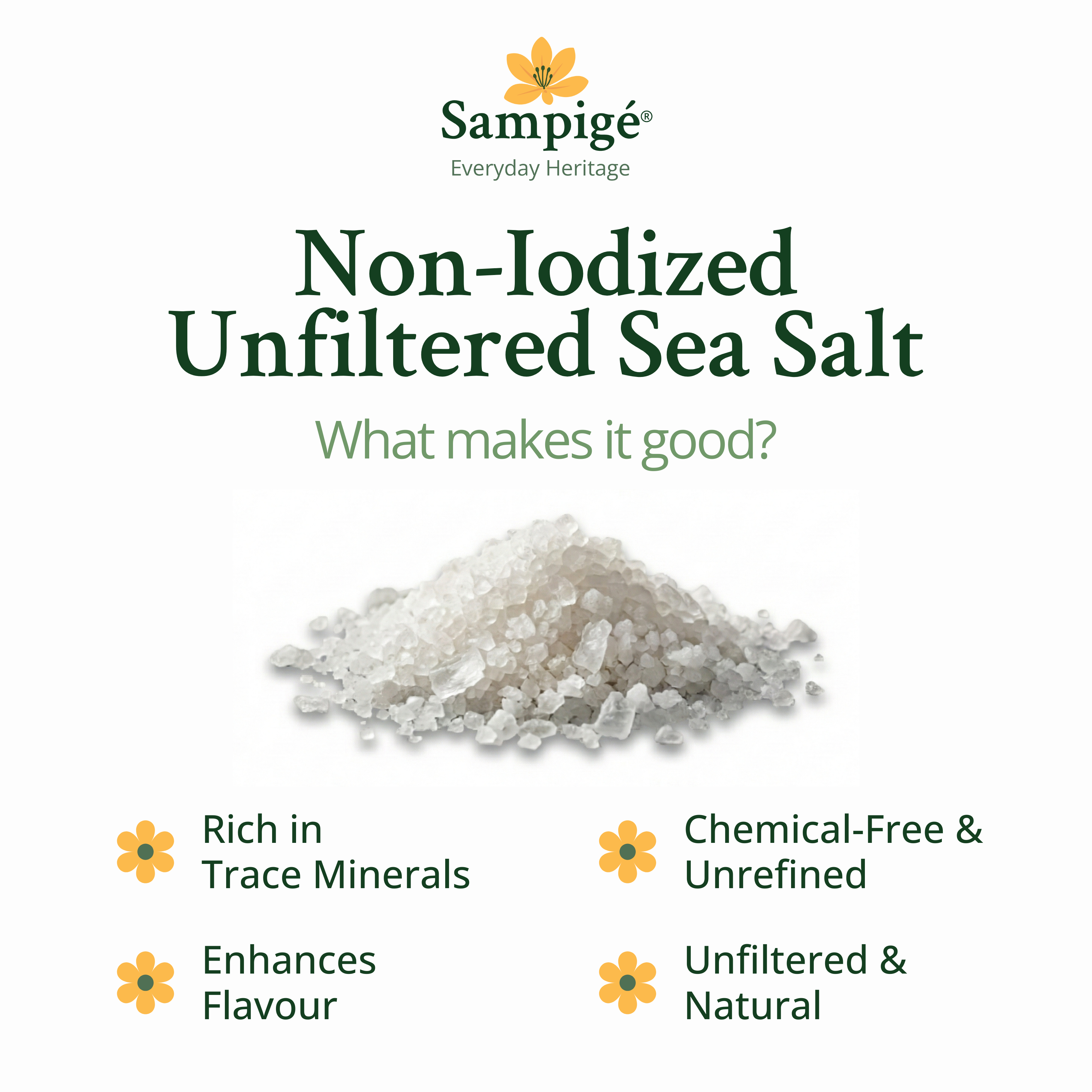 Sampige Non Iodised Unfiltered Sea Salt