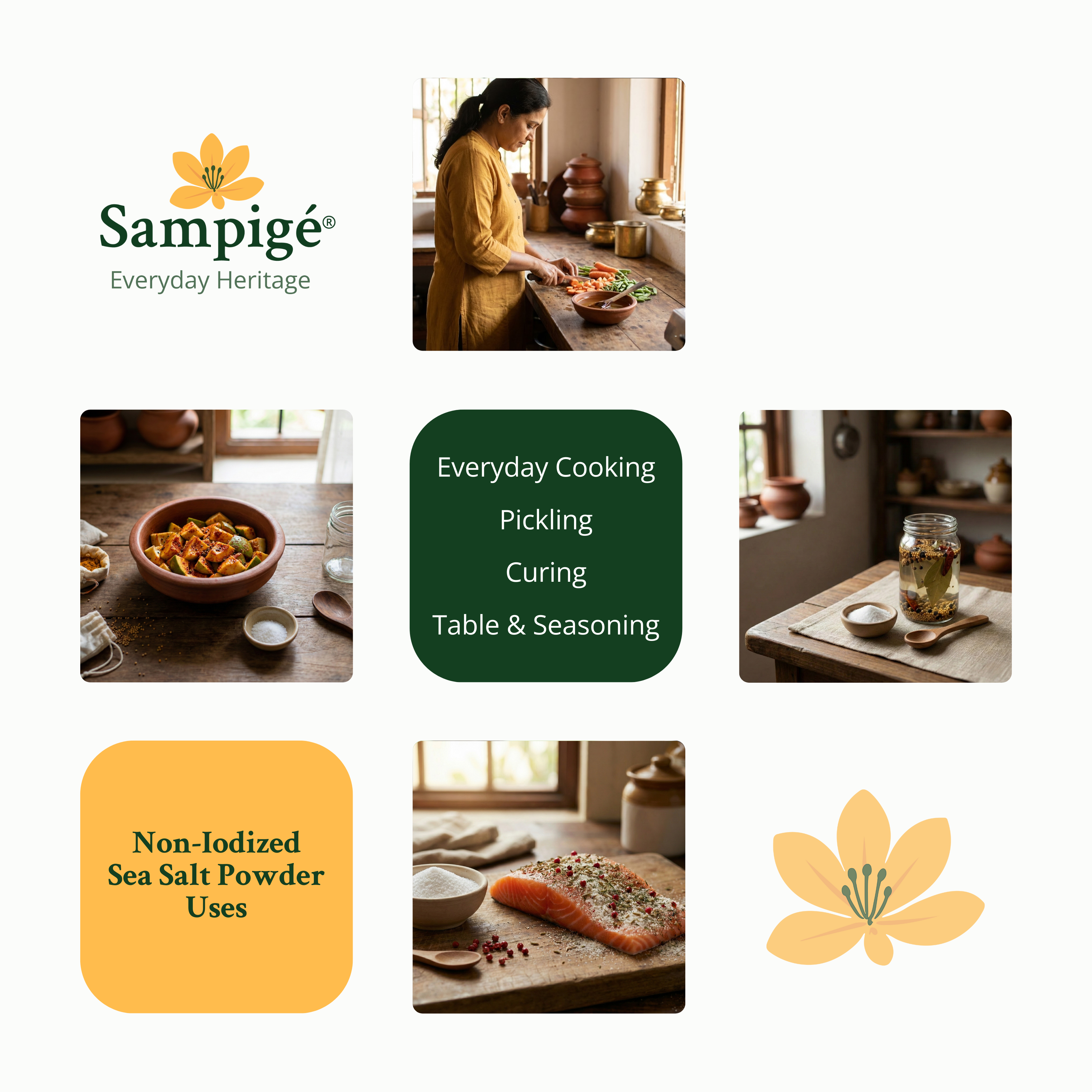 Sampige Non iodized Salt Sea Salt Powder