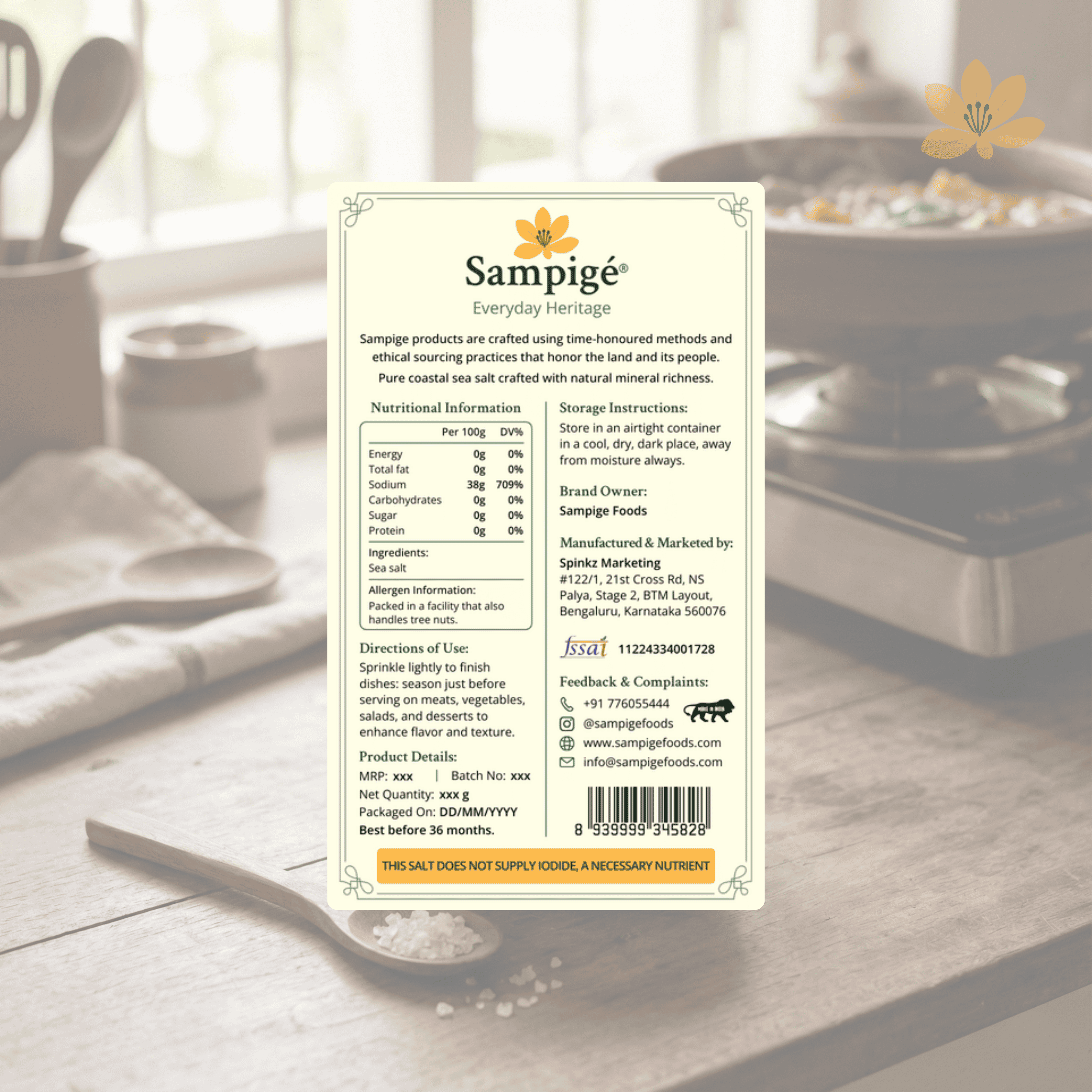 Sampige Non Iodised Premium Sea Salt