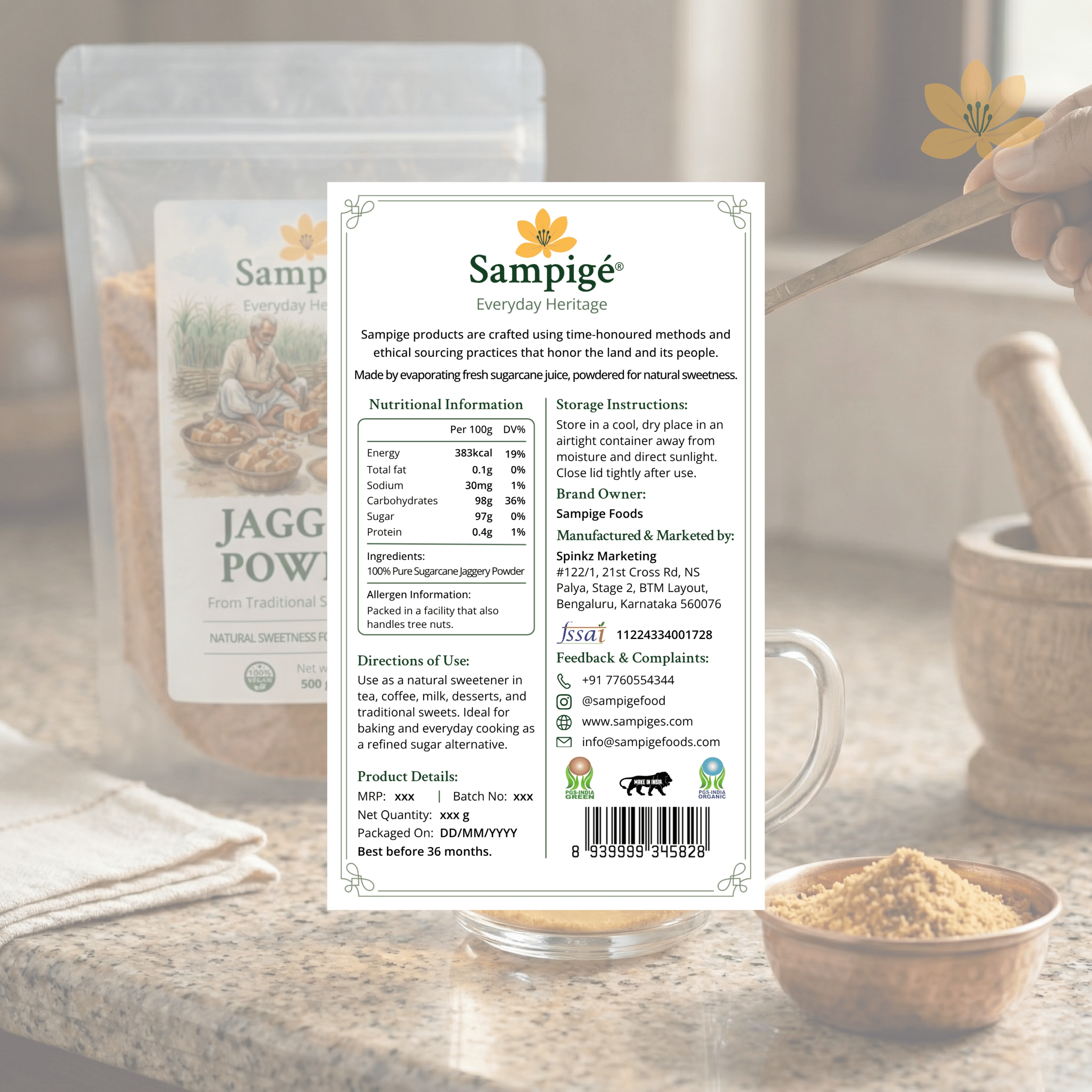 Sampige Jaggery Powder