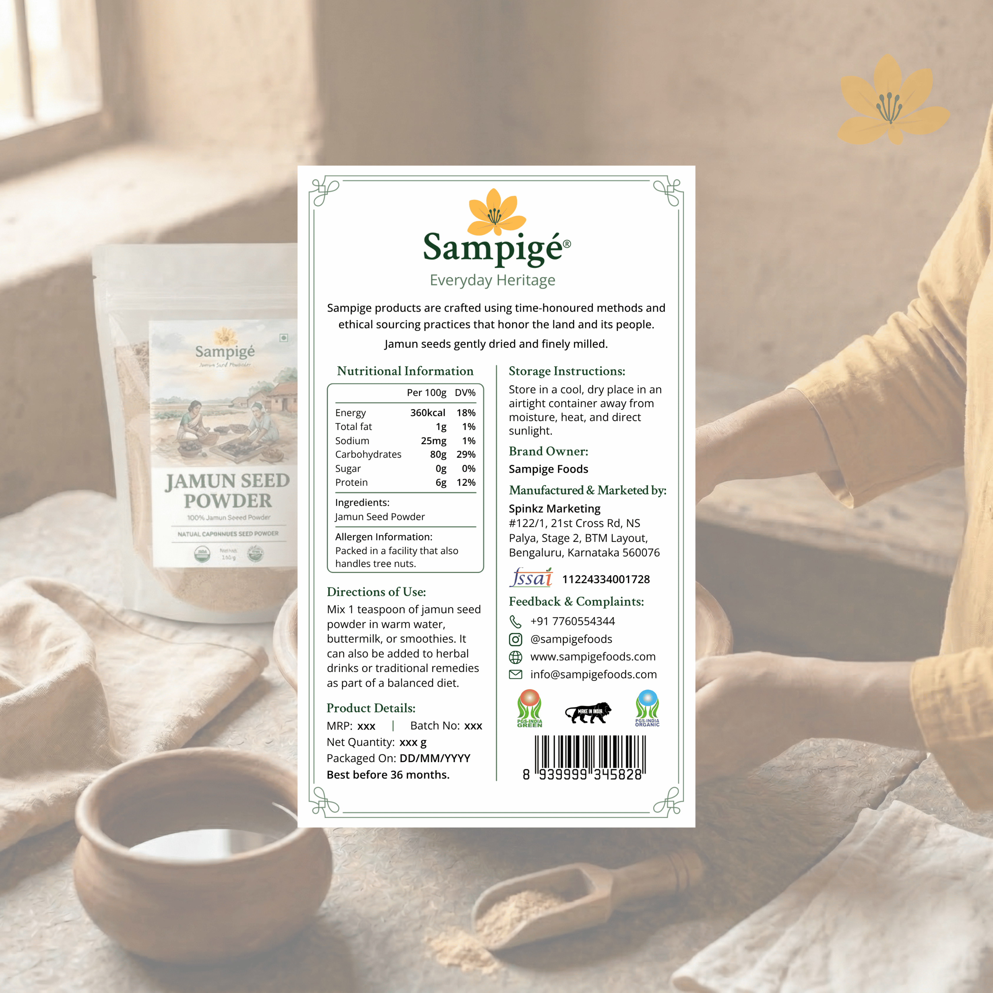 Sampige Jamun Seed Powder